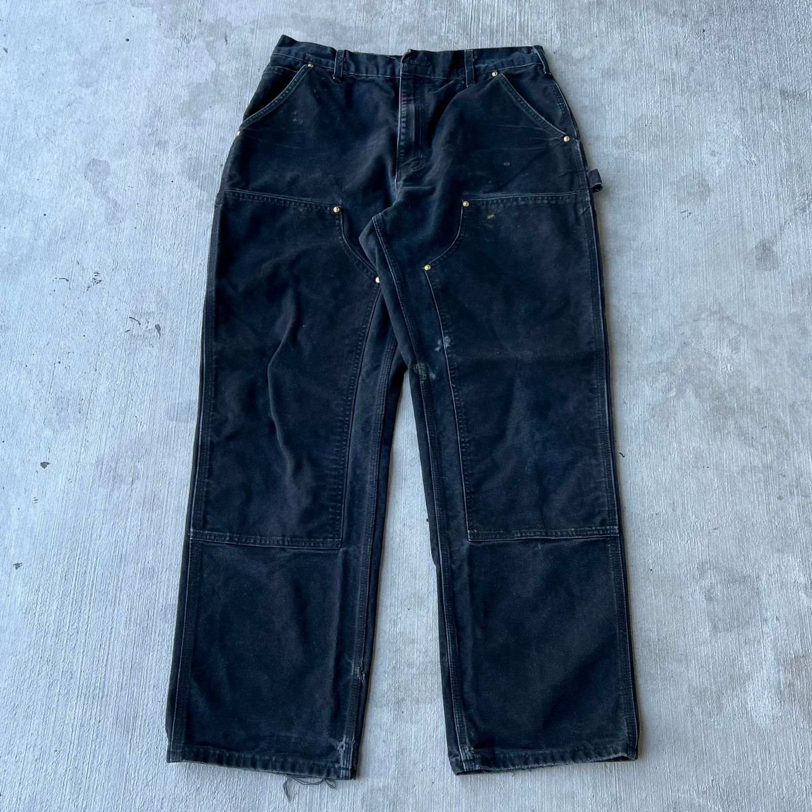 Carhartt × Vintage Carhartt faded black double knee work wear carpenter pants Size US 30 / EU 46 - 1 Thumbnail