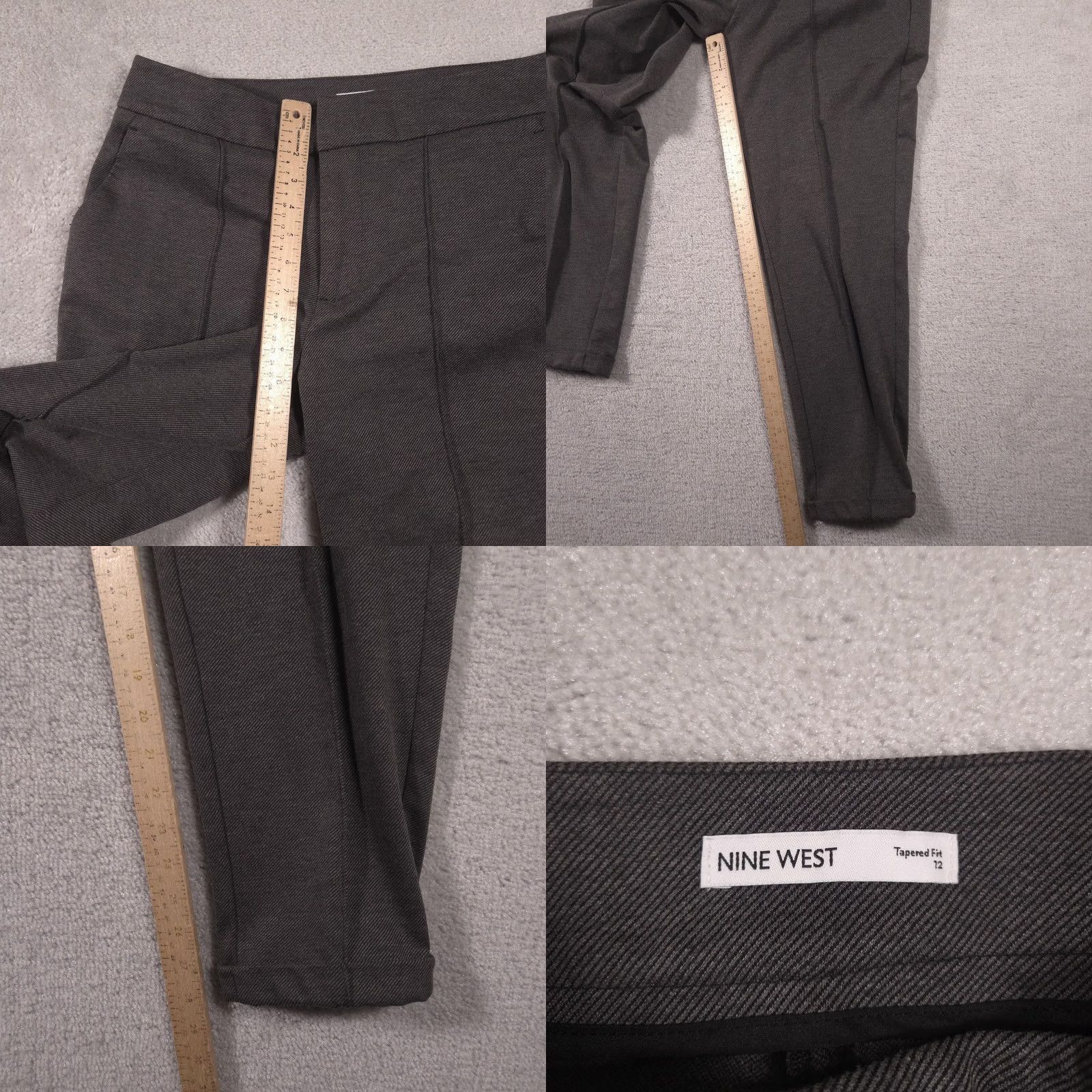 Nine West Nine West Dress Pants Womens 12 Gray Ponte Slim Tapered Fit Stretch Work Career Dress Pants Size 34" / US 12 / IT 48 - 8 Thumbnail
