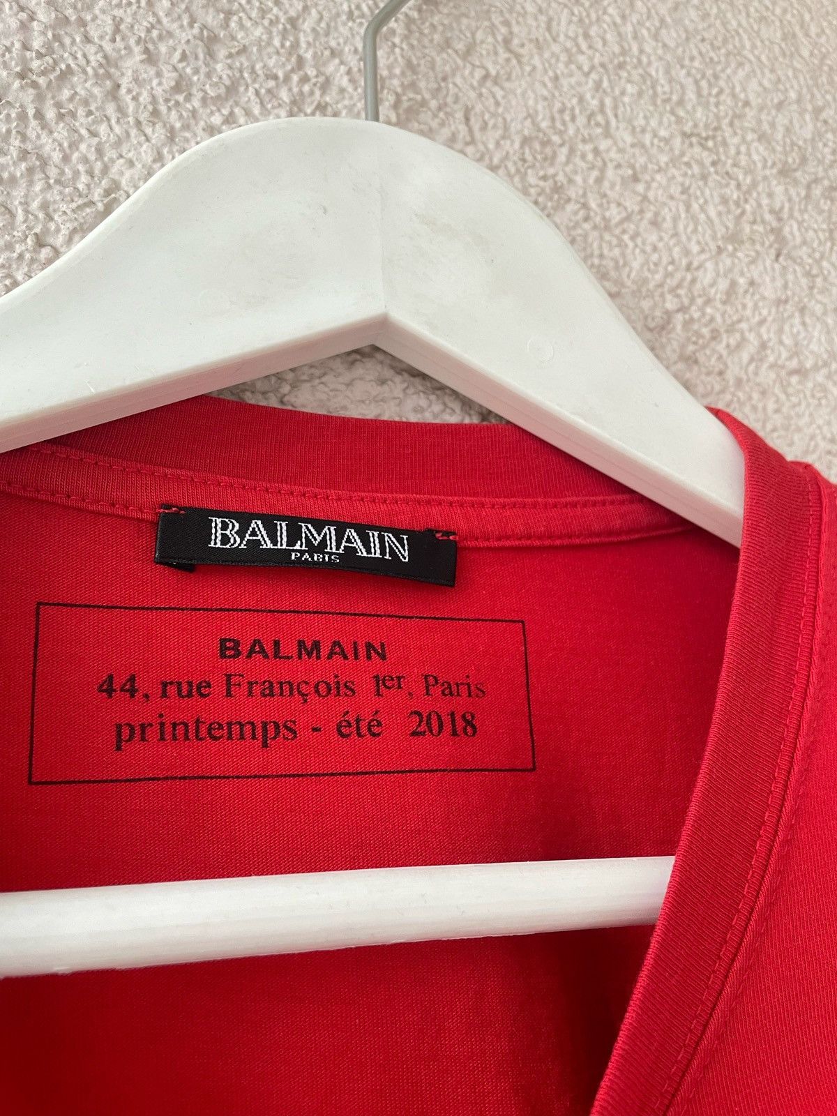 Balmain Balmain Red Men Basic Big Logo T-Shirt Size M Made Portugal Size US M / EU 48-50 / 2 - 6 Thumbnail