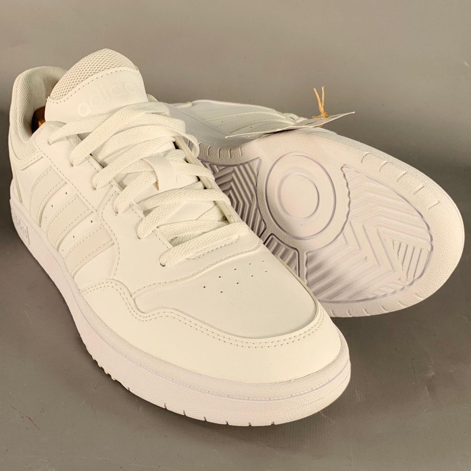 Adidas ADIDAS Size 9.5 White Leather Lace-Up Sneakers Size US 9.5 / EU 42-43 - 5 Thumbnail