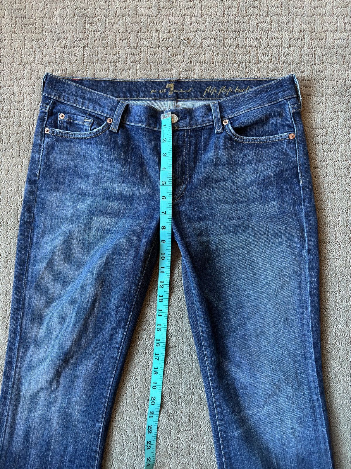 7 For All Mankind × Vintage Flip Flop Bootcut Jeans Size 32" / US 10 / IT 46 - 3 Thumbnail