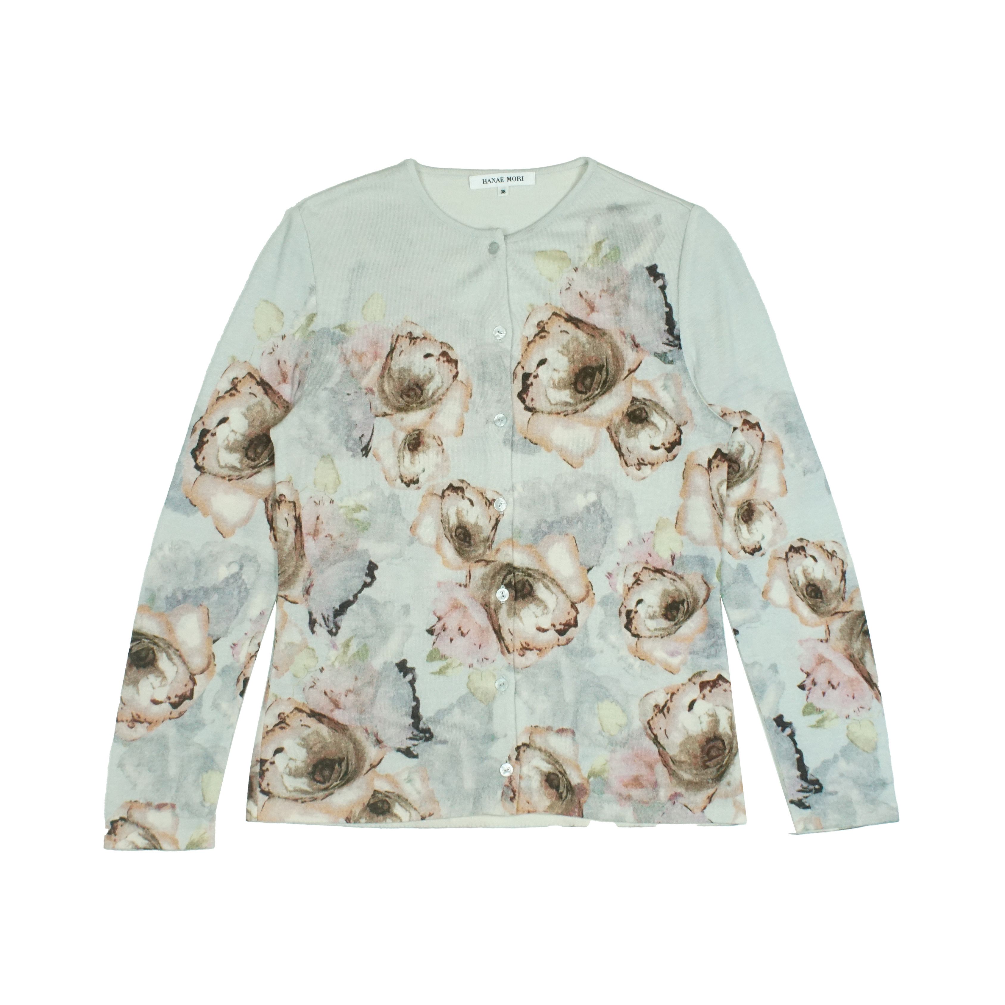Hanae Mori *NoTariff Hanae Mori Floral Knit Cardigan Size XS / US 0-2 / IT 36-38 - 1 Thumbnail