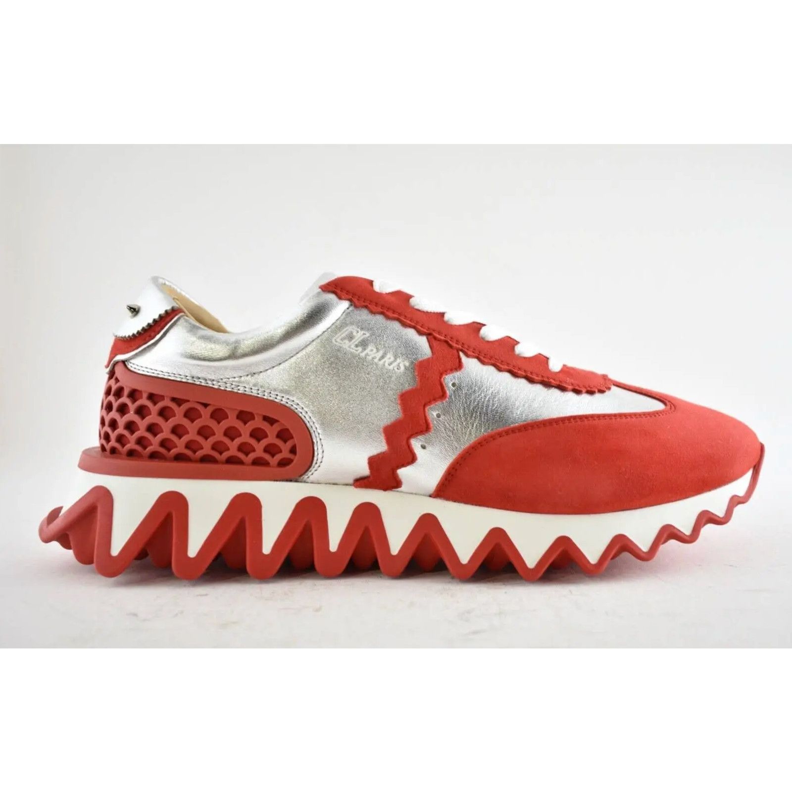 Christian Louboutin Christian Louboutin Loubishark Flat Red Silver Platform Size US 12 / EU 45 - 2 Thumbnail