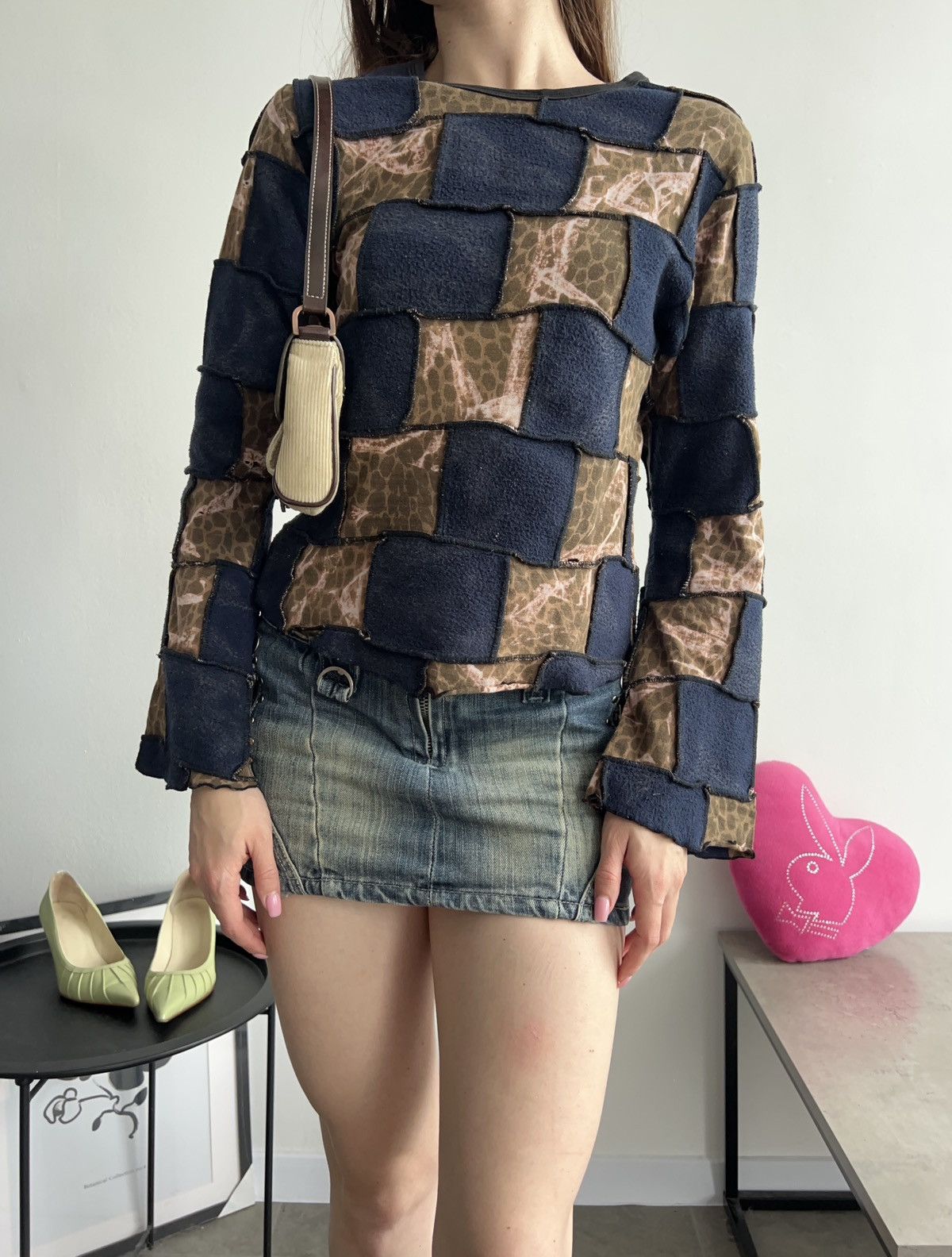 Handmade × Japanese Brand × Vintage Vintage Hand Made Mixed Fabric Long Sleeve archival Size XS / US 0-2 / IT 36-38 - 1 Thumbnail