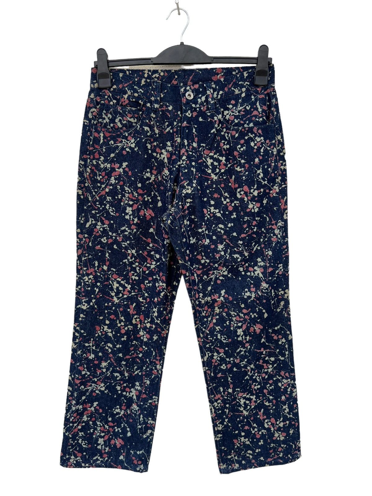 291295=Homme 291295 = HOMME Demolition Splatter Paint Design Crop Jeans Size US 30 / EU 46 - 6 Thumbnail