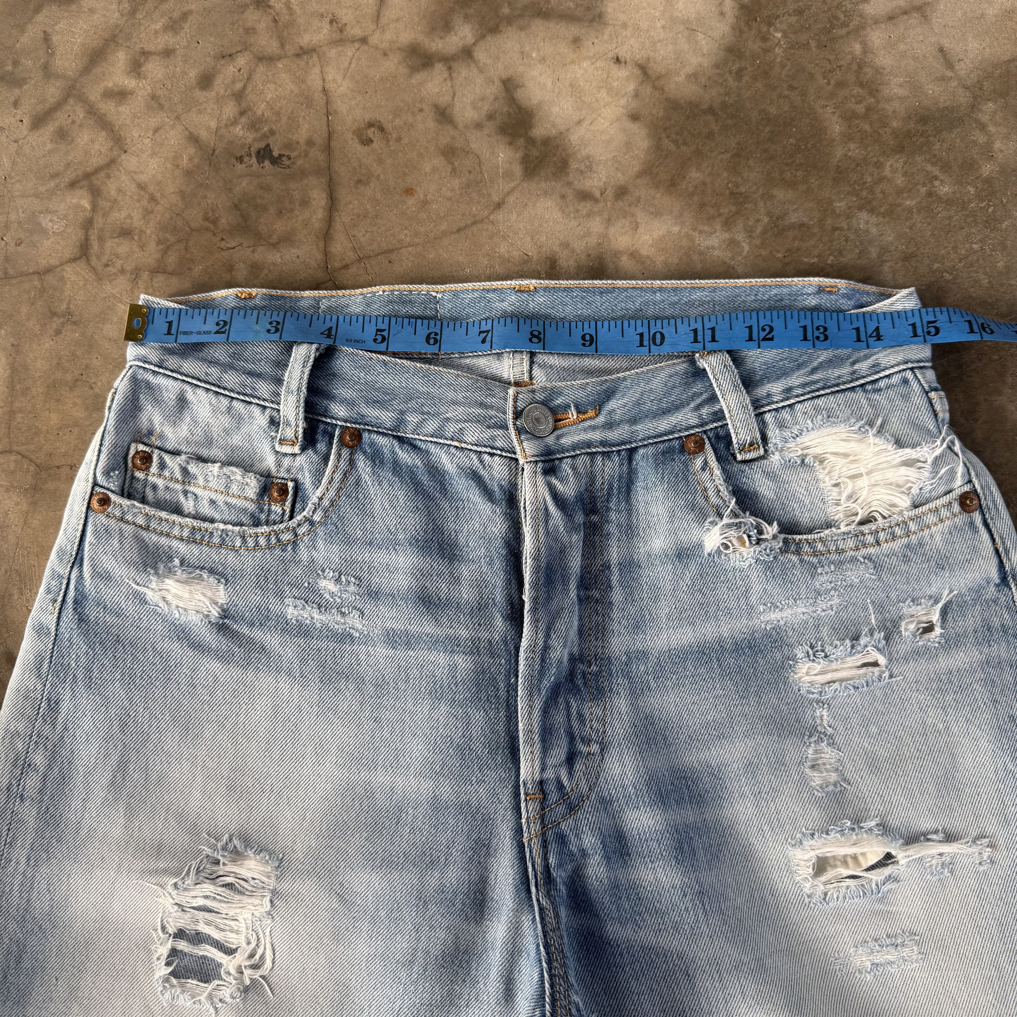 Japanese Brand Vintage RNA INC ButtonFly Distressed Denim Pants Size US 30 / EU 46 - 7 Thumbnail