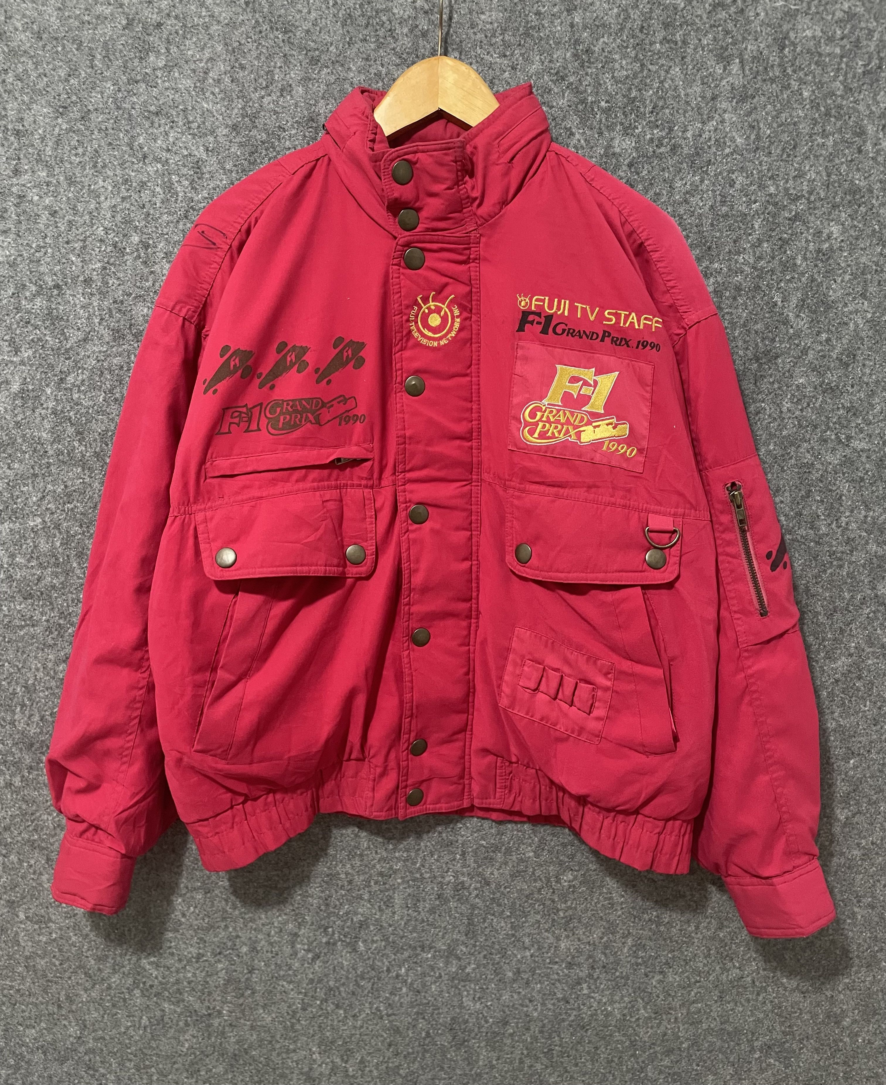 Vintage Vintage F1 Grand Prix 1990 Staff Bomber Jacket Racing Size US L / EU 52-54 / 3 - 3 Thumbnail