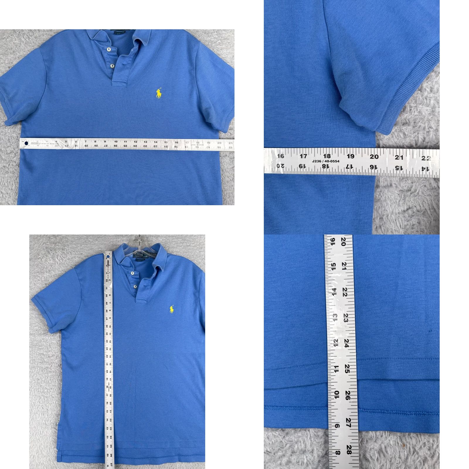 Ralph Lauren RALPH LAUREN Polo Shirt Men Medium Blue Cotton Jersey Slim Fit 70s Casual Size US M / EU 48-50 / 2 - 8 Thumbnail