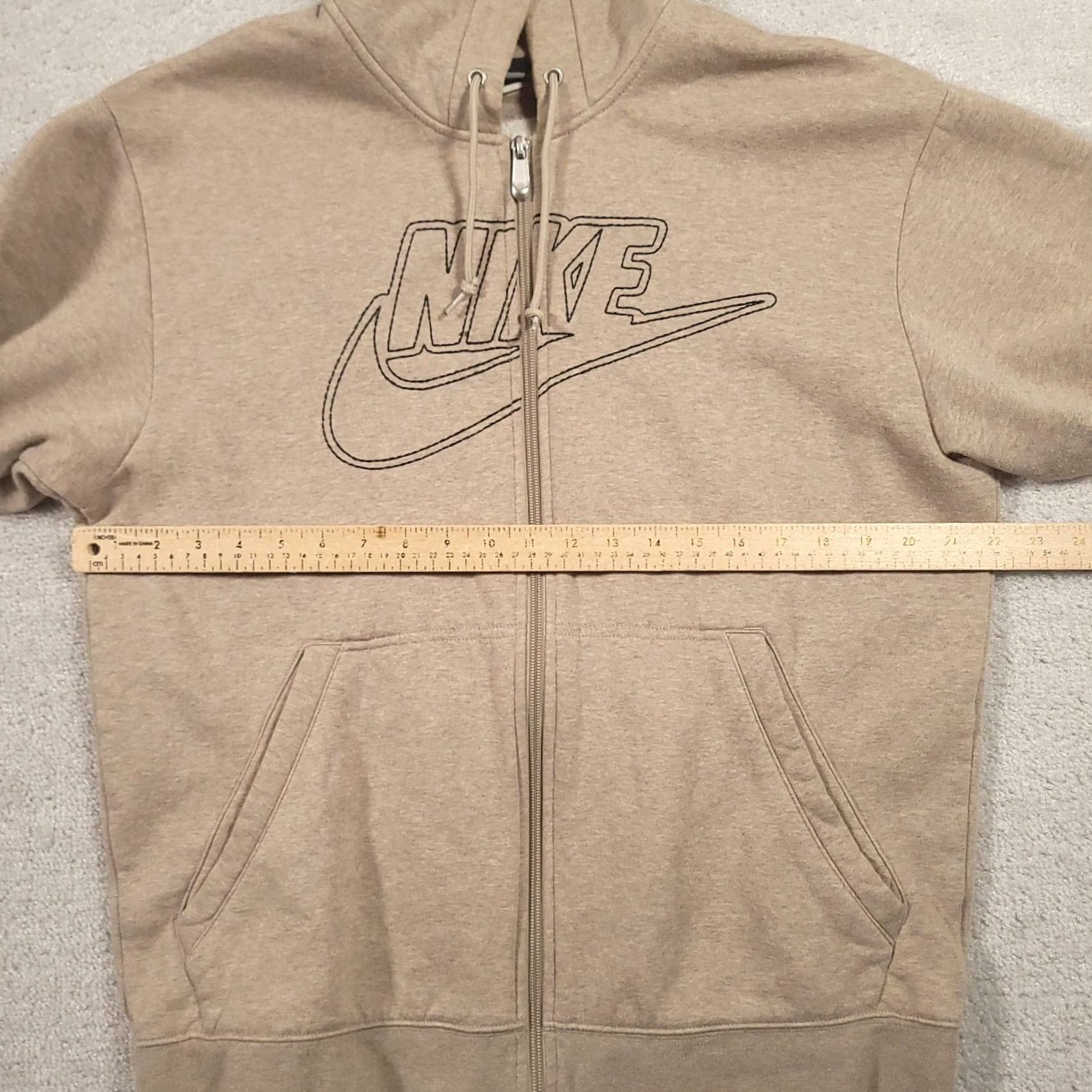 Nike Nike Beige Fleece Full Zip Hoodie Logo Hooded Pockets Long Sleeve Mens Medium Size US M / EU 48-50 / 2 - 3 Thumbnail