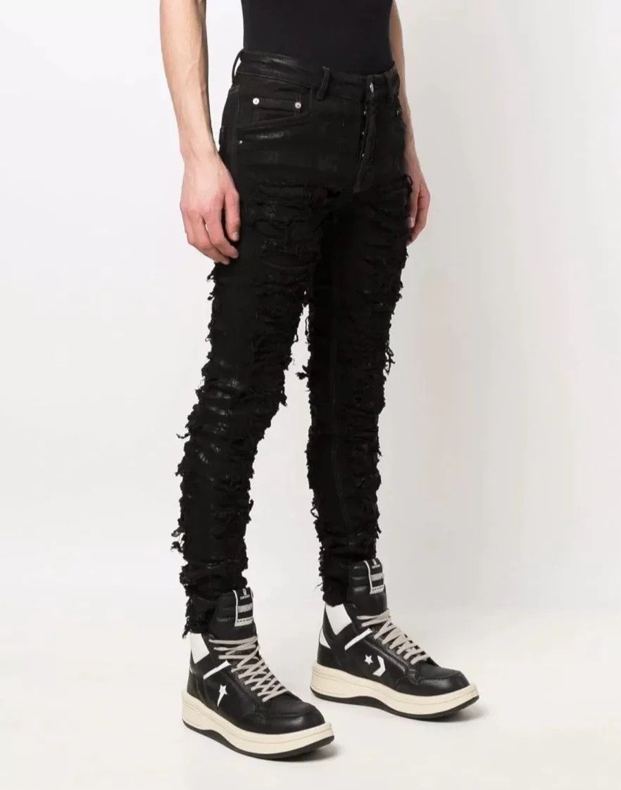 Rick Owens rick owens distressed black denim pants Size US 33 - 2 Thumbnail