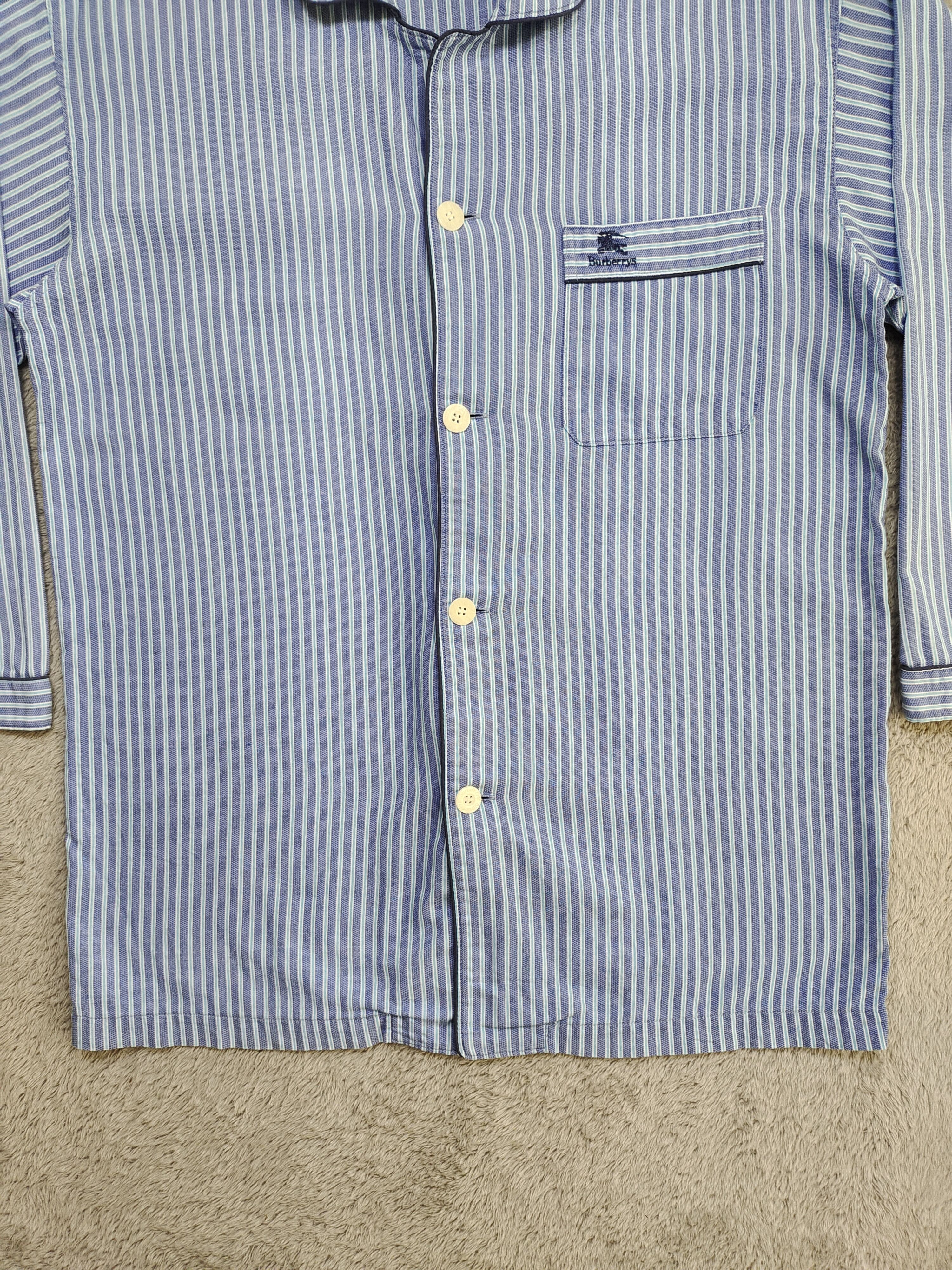 Burberry VINTAGE 90s BURBERRYS ICE BLUE CANDY STRIPE PYJAMAS SET M Size US M / EU 48-50 / 2 - 3 Thumbnail