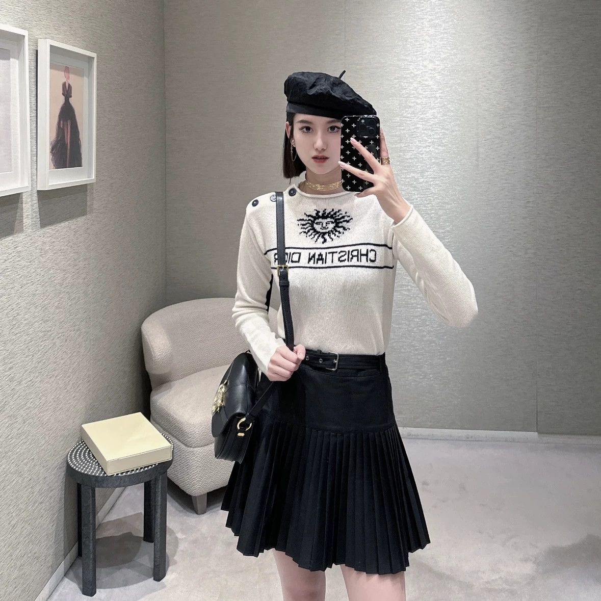 Christian Dior Monsieur Christian Dior mar595 Sun Logo Shldr Cashmere Sweater 36 Size XS / US 0-2 / IT 36-38 - 8 Thumbnail