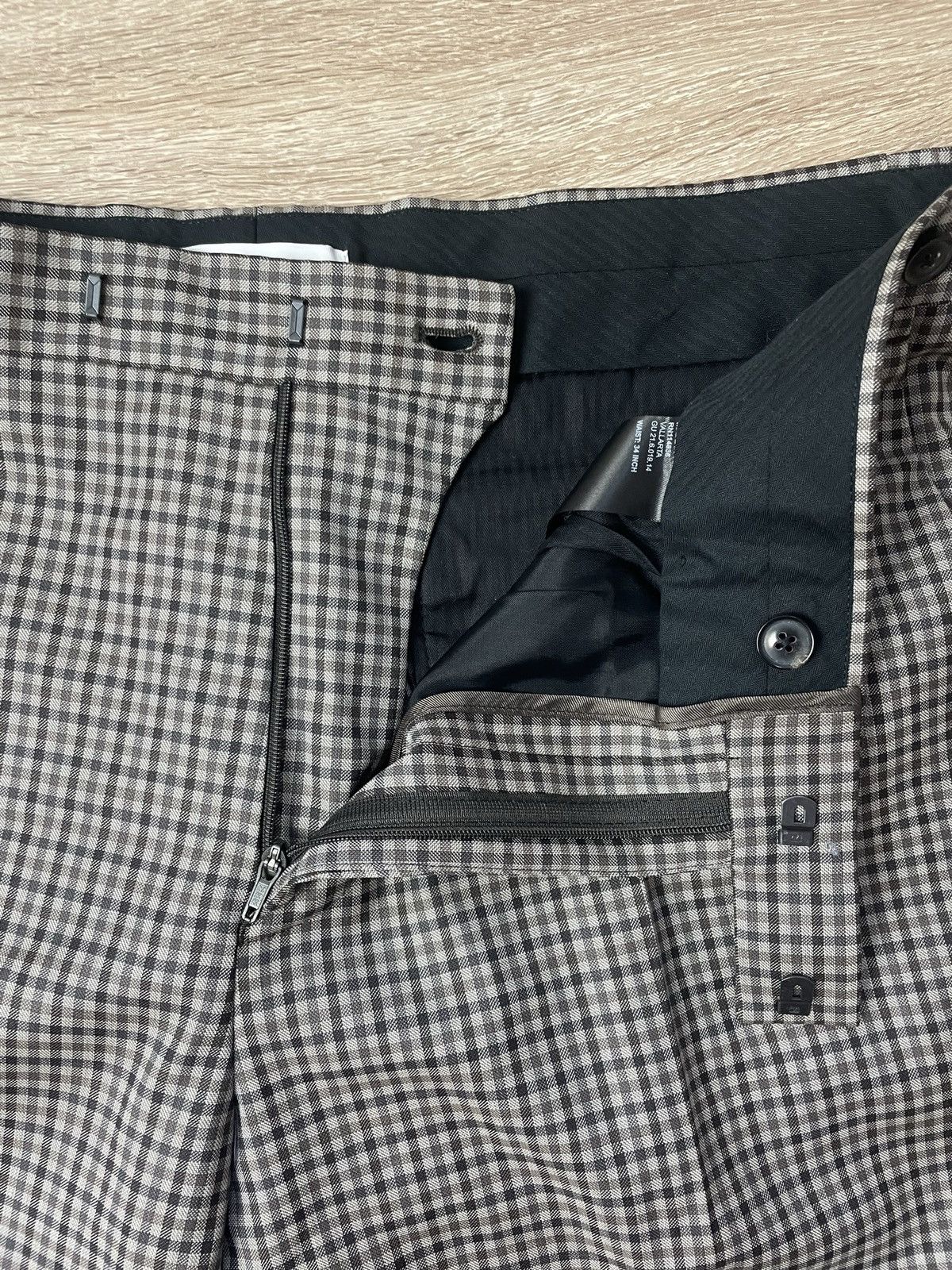 Reiss Reiss Vallarta Gingham Check Slim Pants In Mid Brown 34 inch Size 48R - 5 Thumbnail