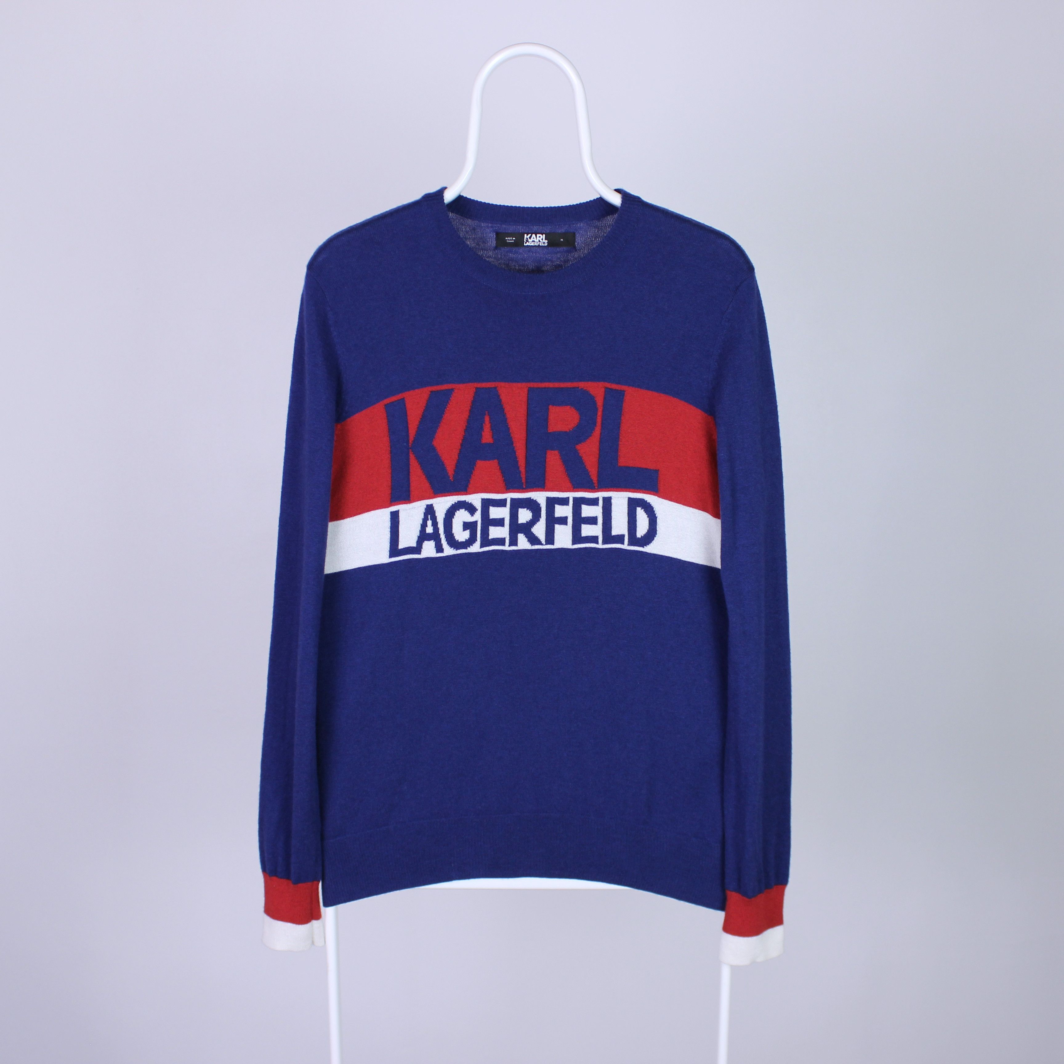Karl Lagerfeld Karl Lagerfeld cashmere sweater big logo centr navy S M Size US M / EU 48-50 / 2 - 4 Thumbnail