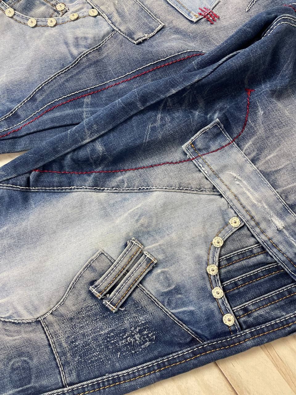 Japanese Brand Kosmo Lupo Denim Jeans Patchwork Multipockets Y2K Size US 36 / EU 52 - 9 Thumbnail