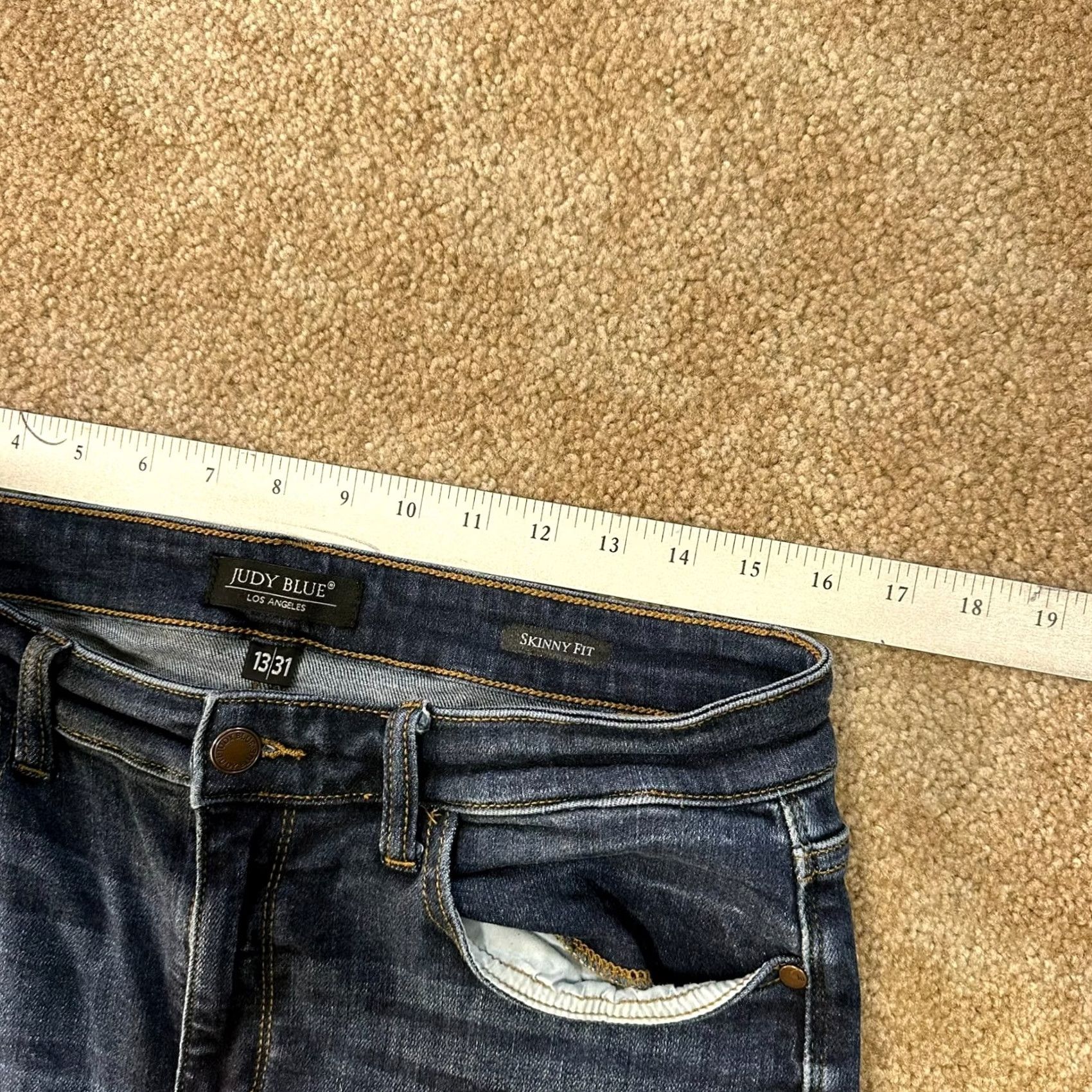 Vintage Judy Blue Jeans Women's 13/31 Skinny High Rise Denim 5-Pocket Stretch Blue Denim Casual Pants (Juniors) Mens Womens Size 34" / US 12 / IT 48 - 7 Thumbnail