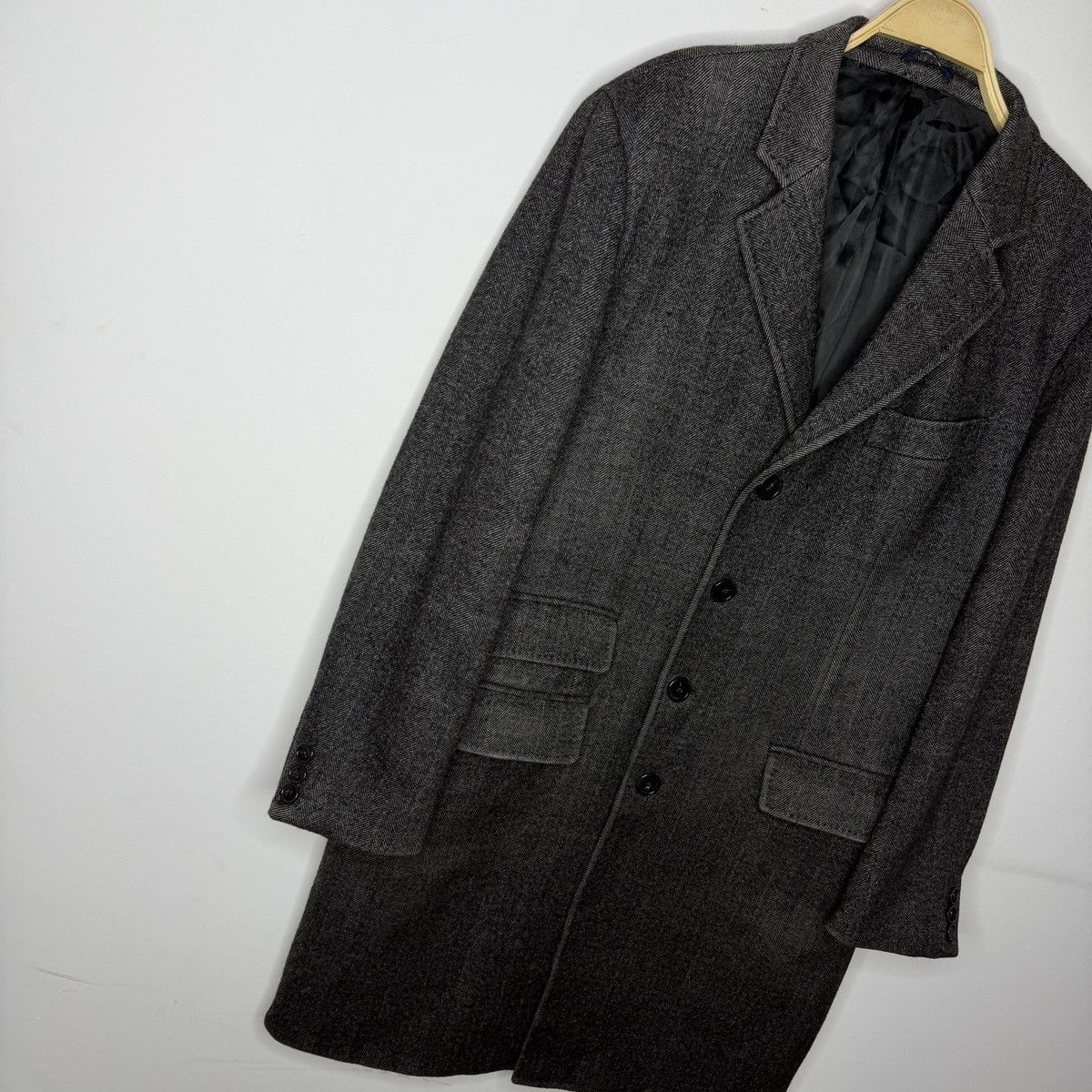 Hackett × Loro Piana Hackett London Loro Piana Wool Coat Jacket Brioni Gray Size US L / EU 52-54 / 3 - 3 Thumbnail