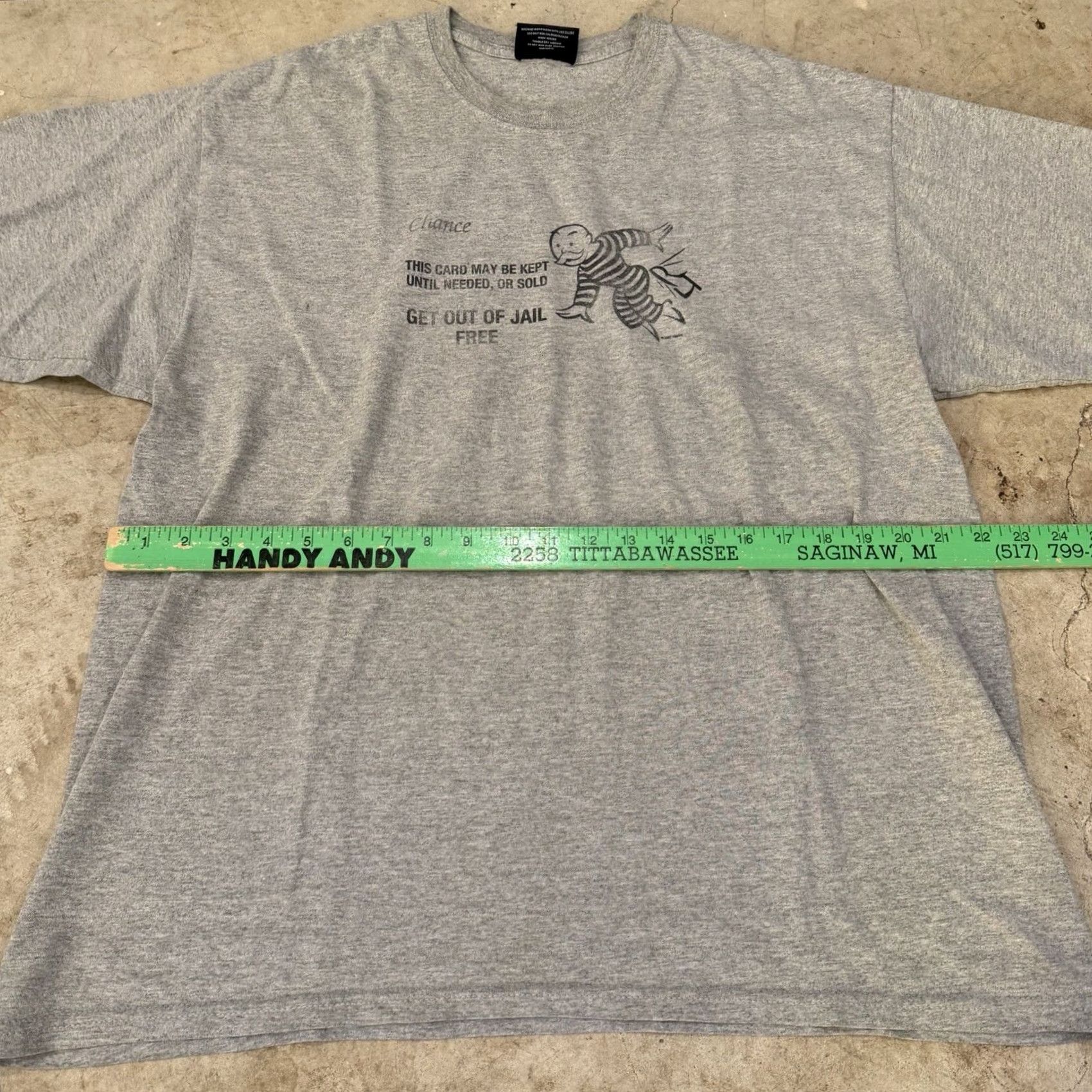 Vintage Hasbro Monopoly T-Shirt Adults XL Gray Cotton Retro Crew Neck Long Sleeve Jersey Graphic Print Men Regular Seasonal Theme Retro Size US XL / EU 56 / 4 - 5 Thumbnail