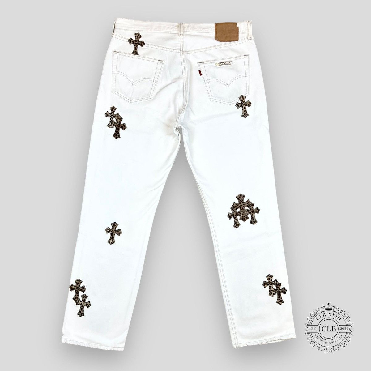 Chrome Hearts Leopard Cross Patch Brown Denim - SRM