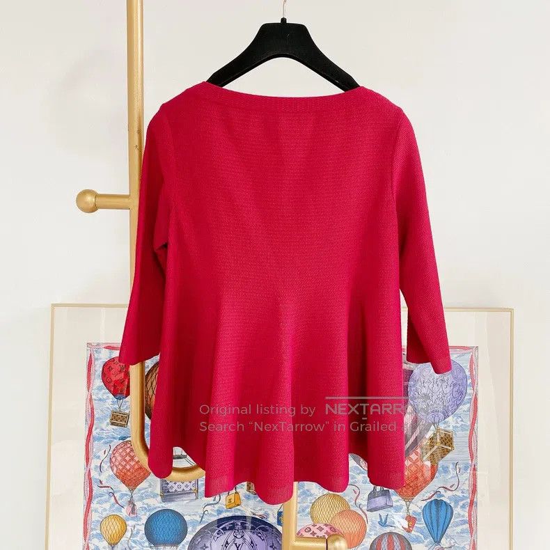 Alaia Alaia Red Knit Top Size S / US 4 / IT 40 - 2 Thumbnail