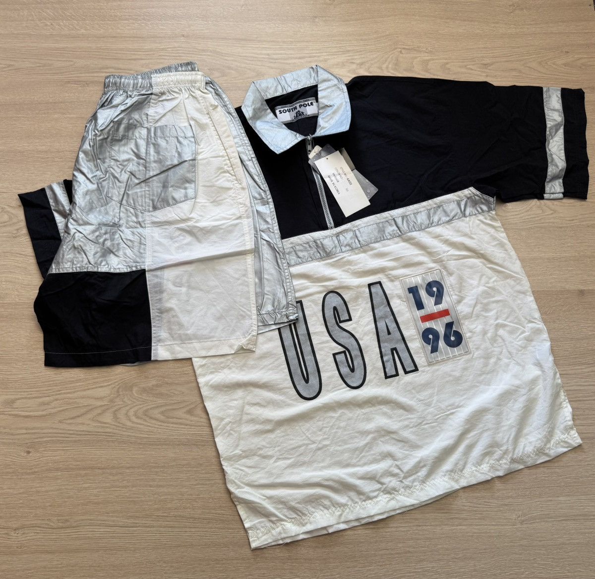 Southpole Vintage 90’s Southpole Rap y2k Silver Polo Shirt and Shorts Size US 36 / EU 52 - 9 Thumbnail