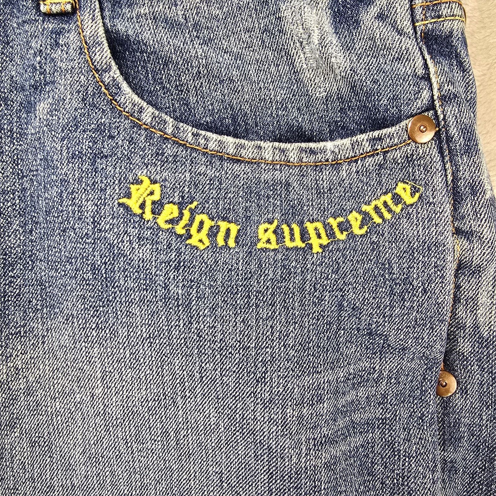 Sean John Sean John Baggy Jeans 36x27 Floral Embroidery Studded Y2K Size US 36 / EU 52 - 4 Thumbnail