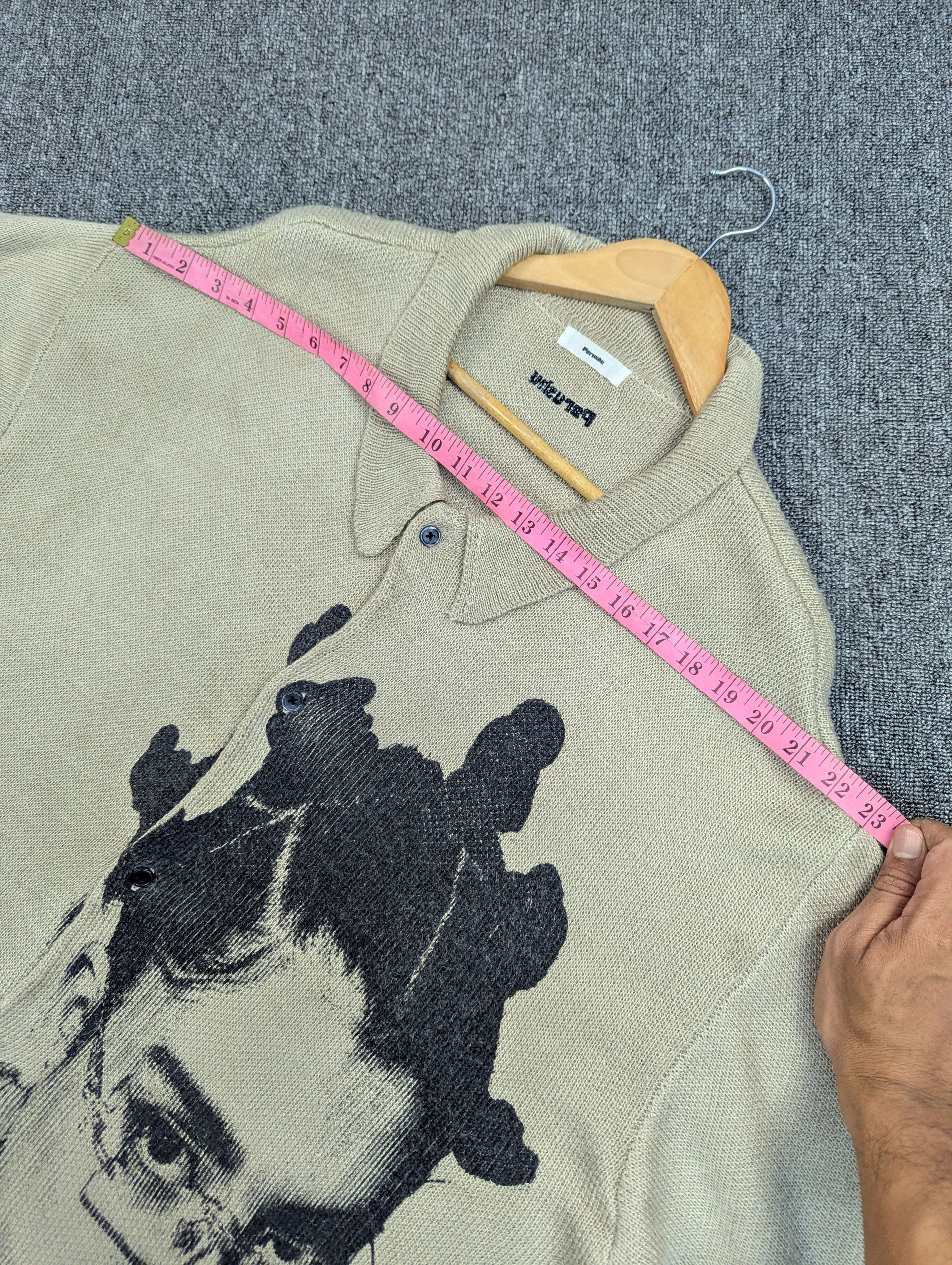 Japanese Brand Perushu Photo Print Acrylic Knit Short Sleeve Button Ups Size US L / EU 52-54 / 3 - 18 Thumbnail