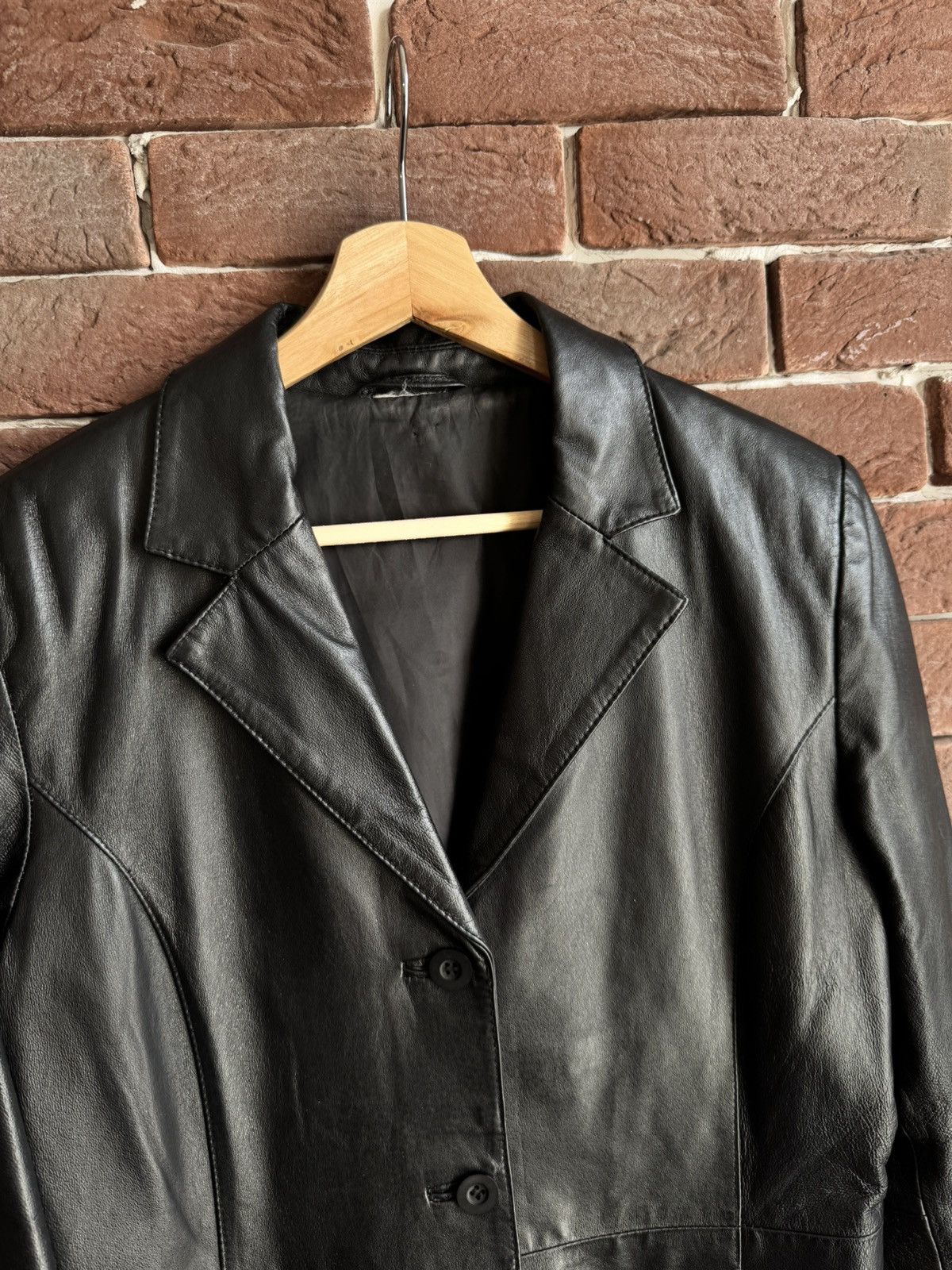 Vintage Rare Vintage Genuine Leather Long Coat Jacket Avant Garde Size L / US 10 / IT 46 - 6 Thumbnail