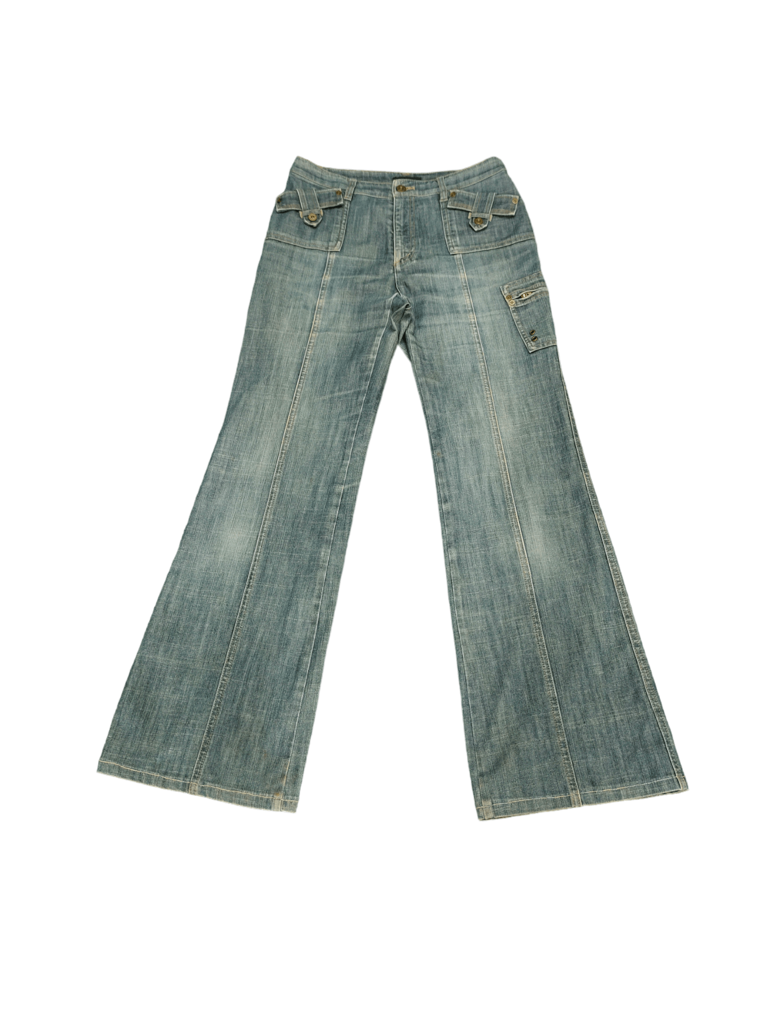 If Six Was Nine Flare Jeans Fontana Grande Denim Boot Cut Ifsixwasnine Y2k Size US 29 - 2 Thumbnail