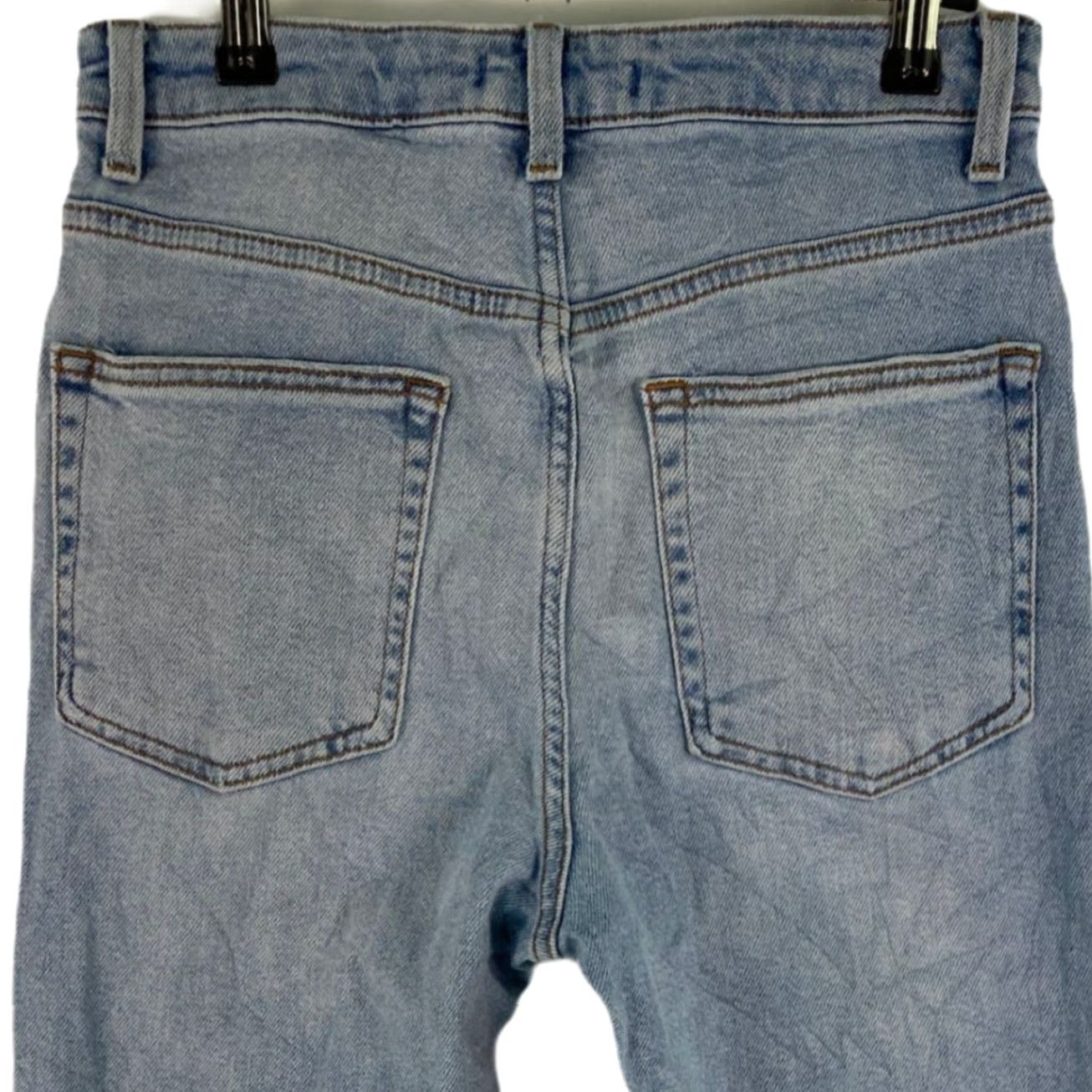 Forever 21 Forever 21 Womens Jeans Distressed Tapered Denim Blue High Rise 27 Regular 5-Pocket Womens Jeans Blue Size 27" / US 4 / IT 40 - 4 Thumbnail