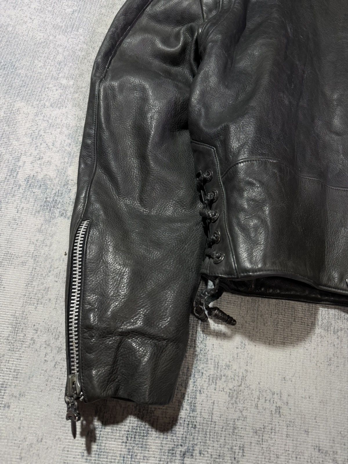 Chrome Hearts RARE! VINTAGE FIRST DAGGER PULL LEATHER JACKET Size US L / EU 52-54 / 3 - 13 Thumbnail