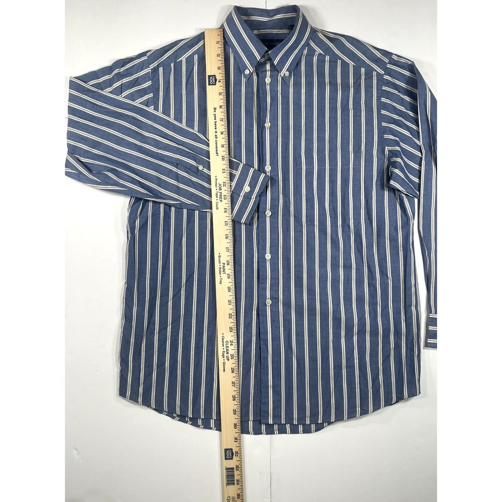 Vintage Christopher Hayes Mens M Blue White Striped Long Sleeve Flannel Button Front Shirt Size US M / EU 48-50 / 2 - 3 Thumbnail