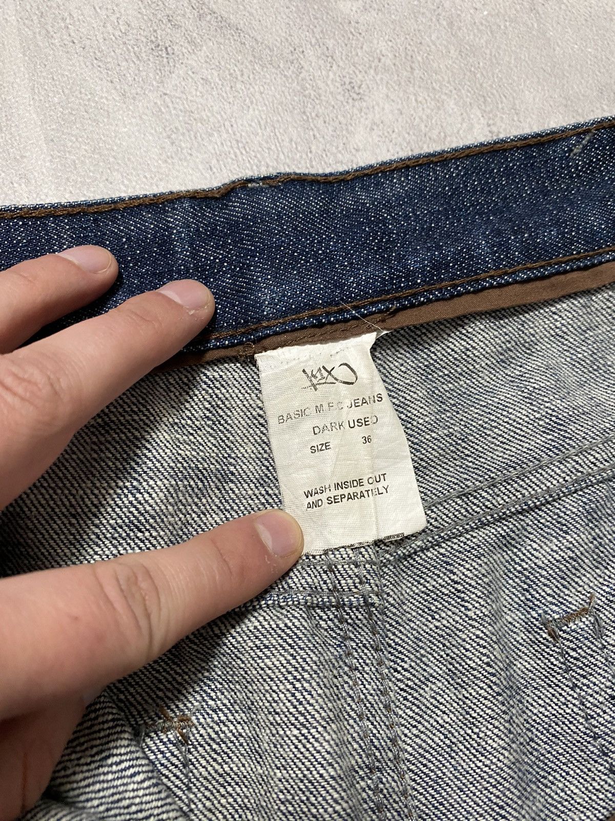 Other Vintage Pants Jeans Dark Used Denim KIXO Avant Garde Baggy Size US 36 / EU 52 - 10 Thumbnail