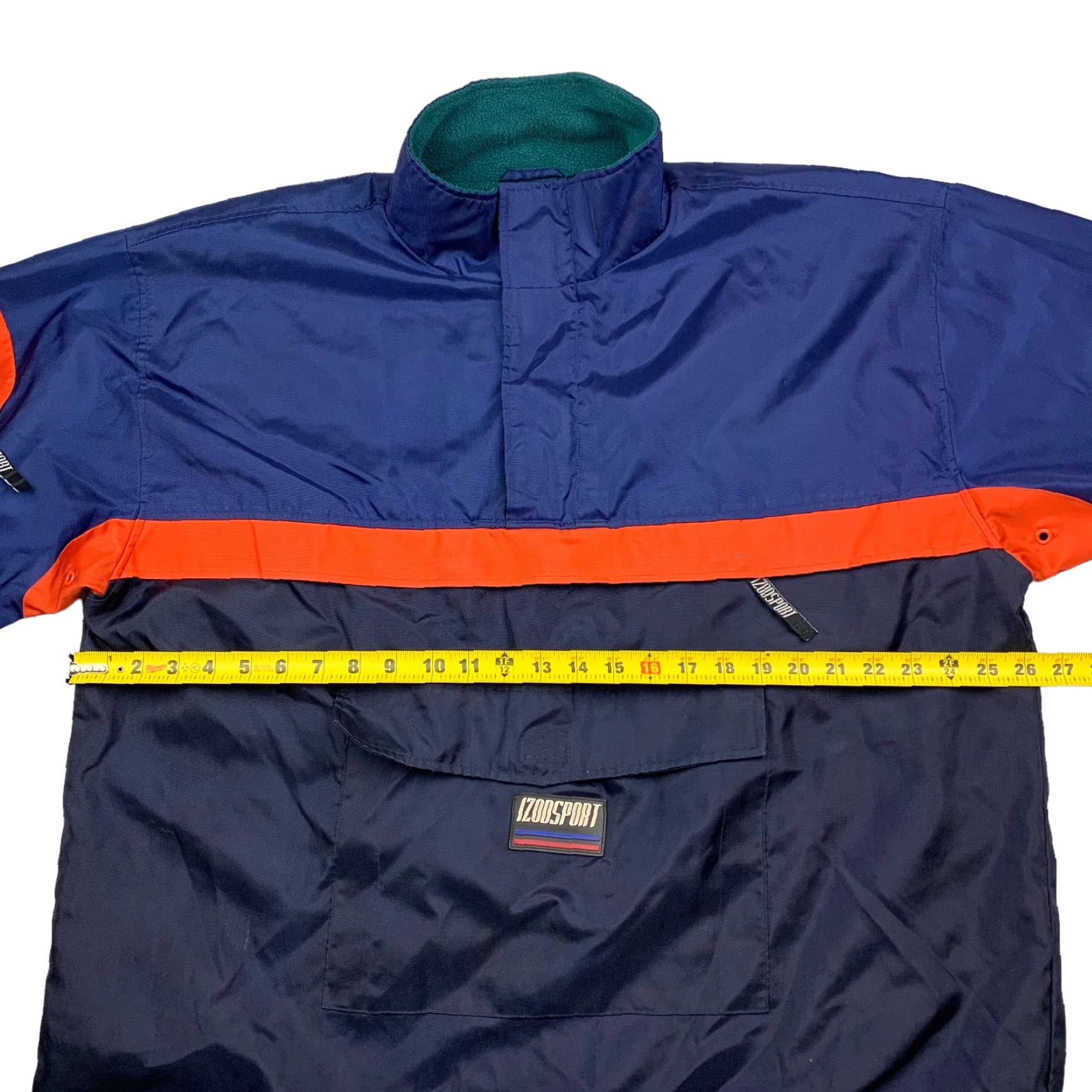 Izod VINTAGE Izod Sport Men's Anorak Rain Jacket Blue Orange Large Fleece Lined 1/4 Zip Pockets Waterproof Windproof Jacket Mens Size US L / EU 52-54 / 3 - 8 Thumbnail