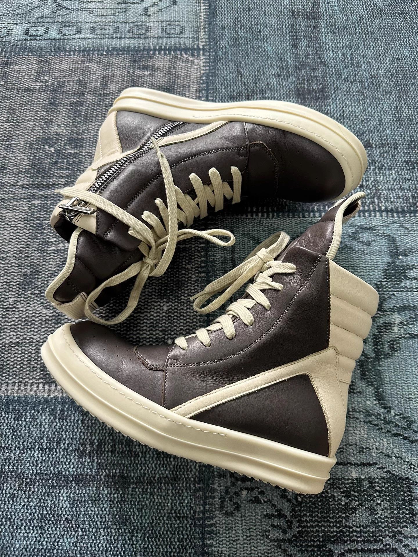 Rick Owens Rick Owens Black & Gray IT 37 Baby Calf Leather Size US 7 / IT 37 - 2 Thumbnail