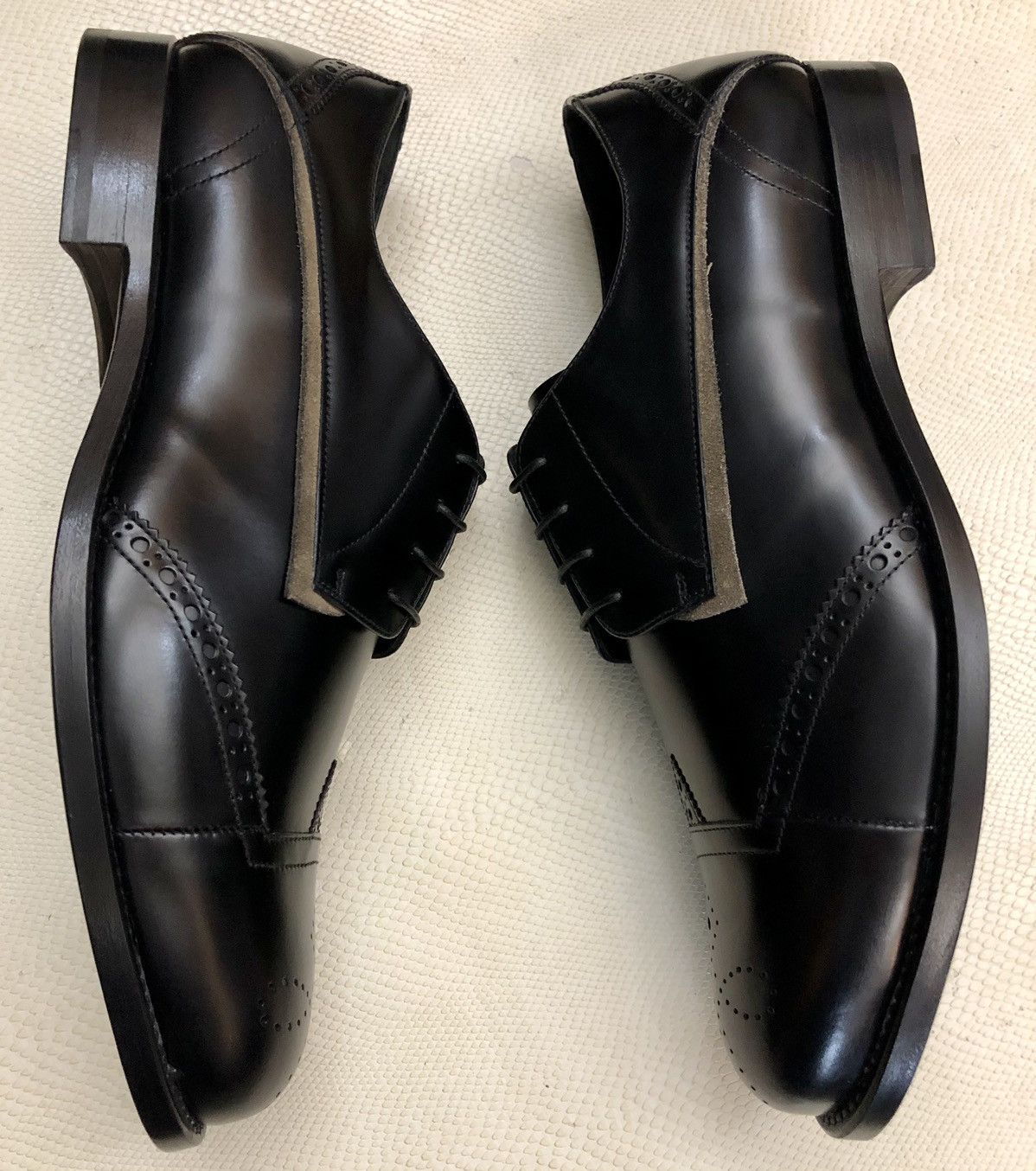 GA Giorgio line black calf cap toe derby 9 UK NEW