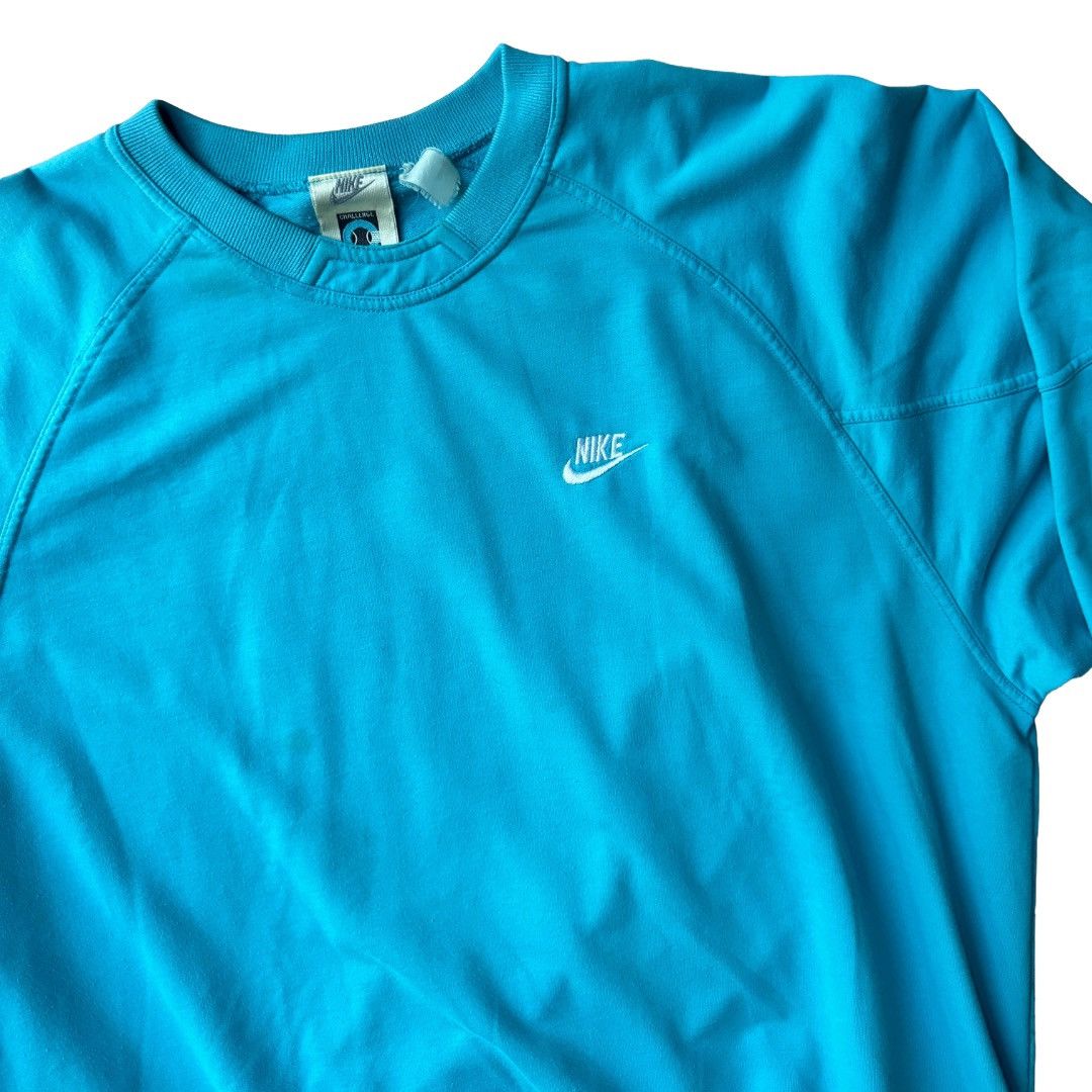 Nike Rare Nike Challange Teal Large Vintage Long Sleeve Shirt Size US L / EU 52-54 / 3 - 3 Thumbnail