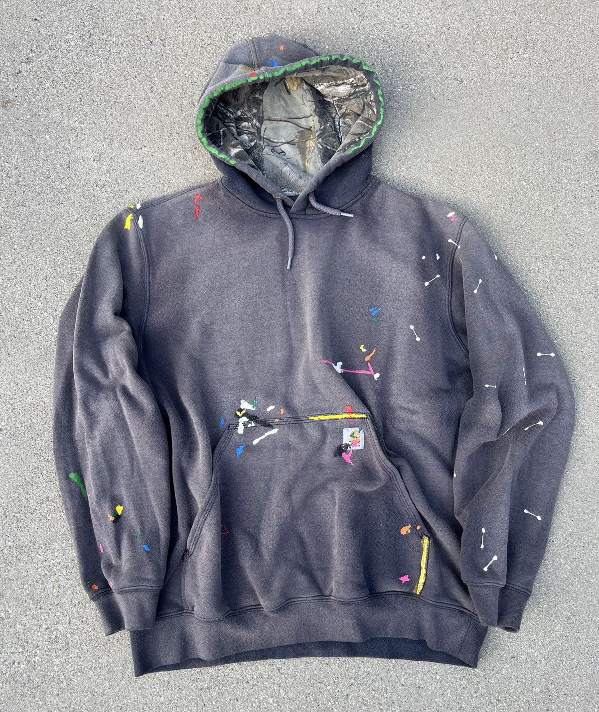 Carhartt Custom Carhartt Hoodie Sun Fade Distressed Camo Real Tree Size US L / EU 52-54 / 3 - 2 Thumbnail