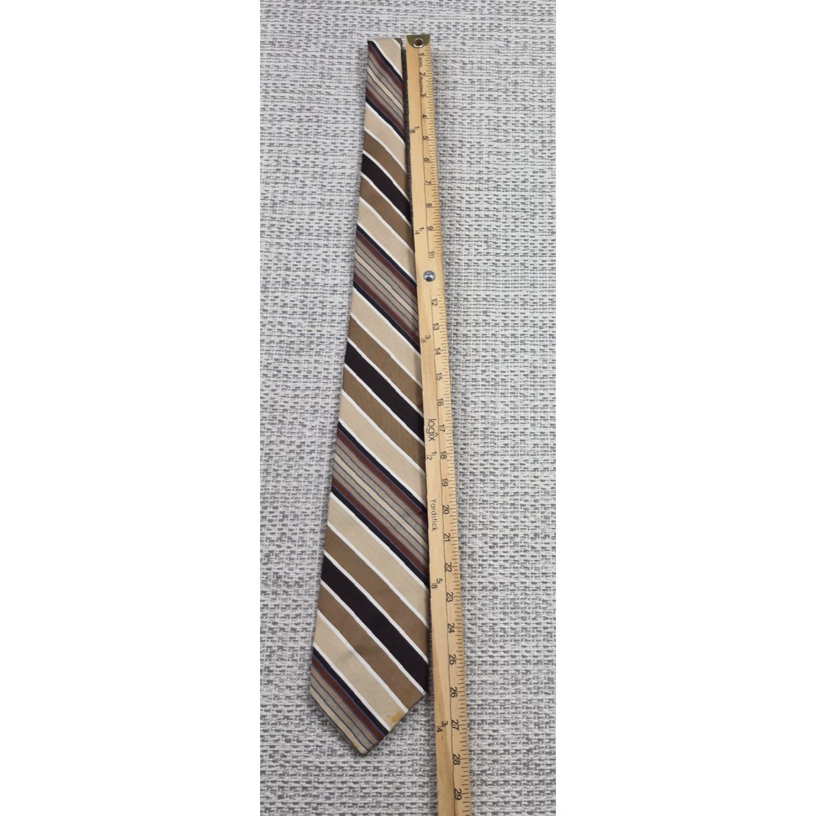 JCPenney VINTAGE JCPenney Tie Mens One Size Striped All Polyester Classic Woven Neckwear Size ONE SIZE - 3 Thumbnail
