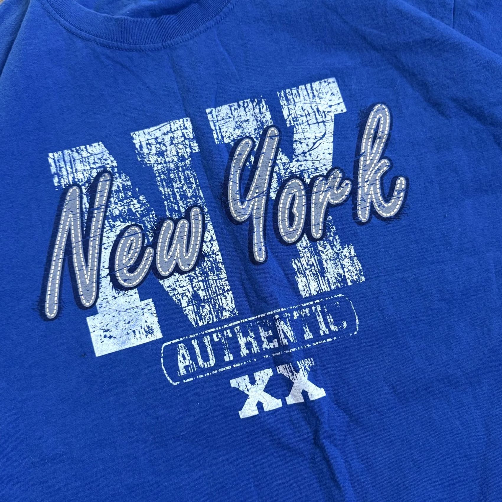 Fruit Of The Loom VINTAGE Fruit of the Loom Shirt Mens XL Blue New York Authentic XX Graphic Tee Cotton Size US XL / EU 56 / 4 - 3 Thumbnail