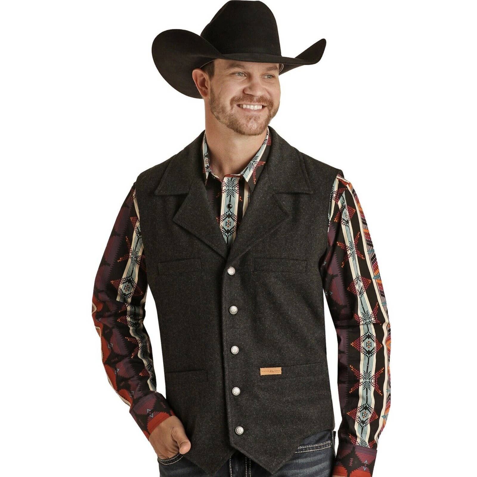 Wrangler Powder River Outfitters Panhandle Slim Montana Wool Vest Grailed