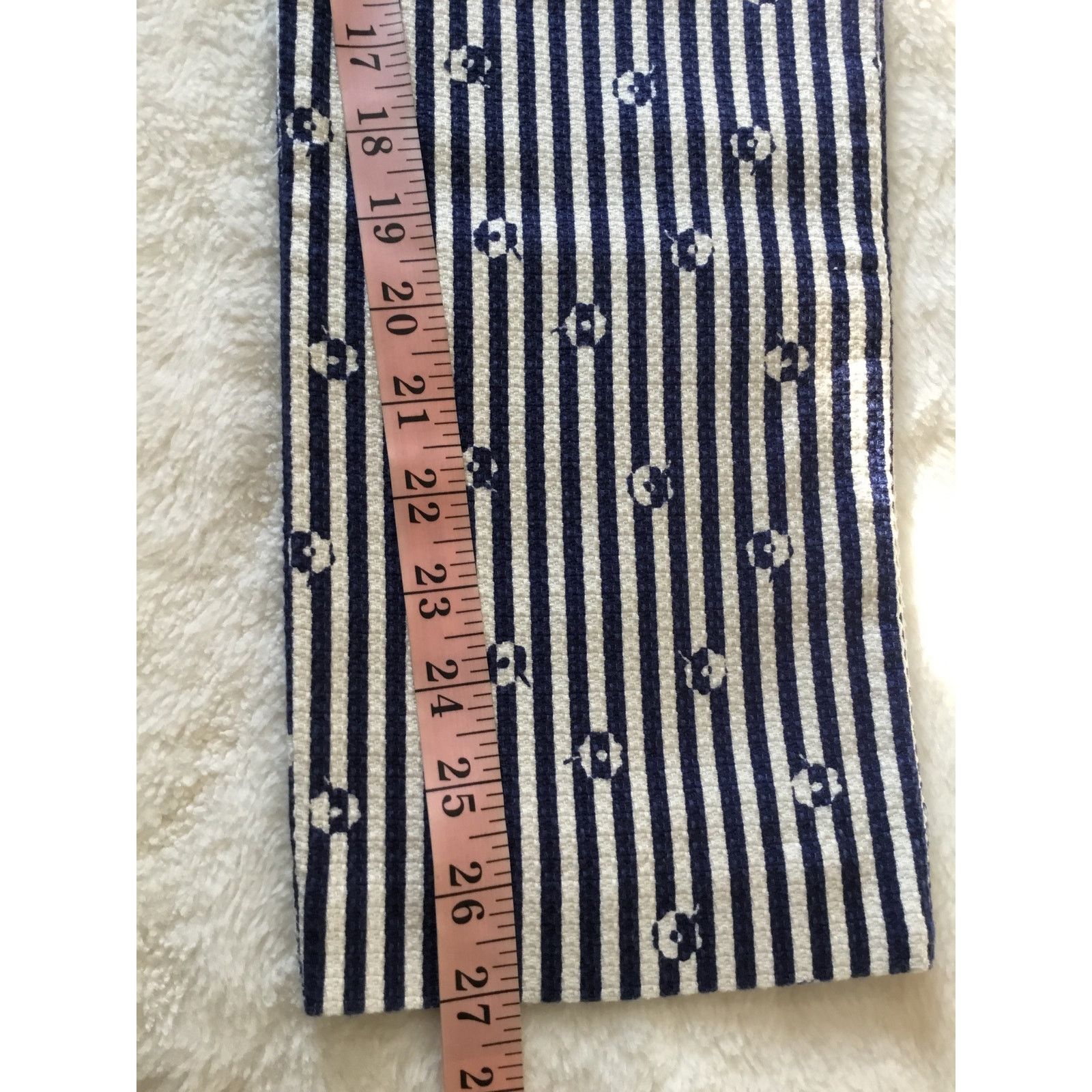 Anthropologie Anthropologie Blue & White Slim Trousers with Embroidery Size 27" / US 4 / IT 40 - 16 Thumbnail