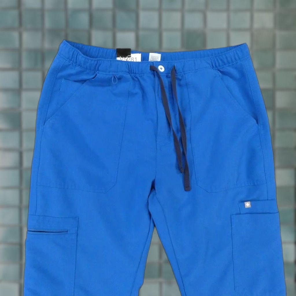 Vintage FIGS Scrub Pants Mens Large Blue Drawstring Medical Solid Polyester Blend Size US 33 - 1 Thumbnail