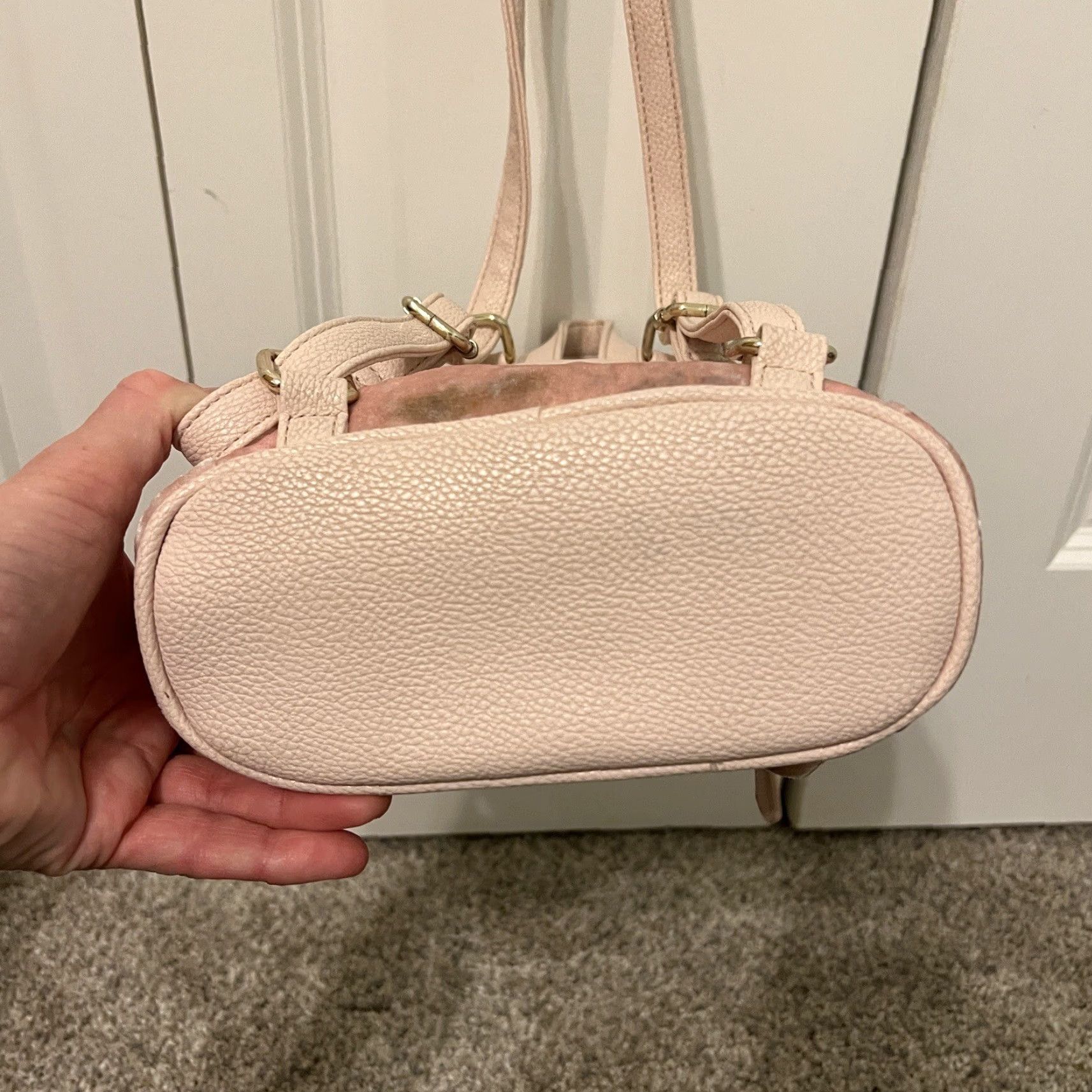 Guess VINTAGE Guess Backpack Purse Women Small Pink Cotton Blend Solid 90s Womens Size ONE SIZE - 4 Thumbnail