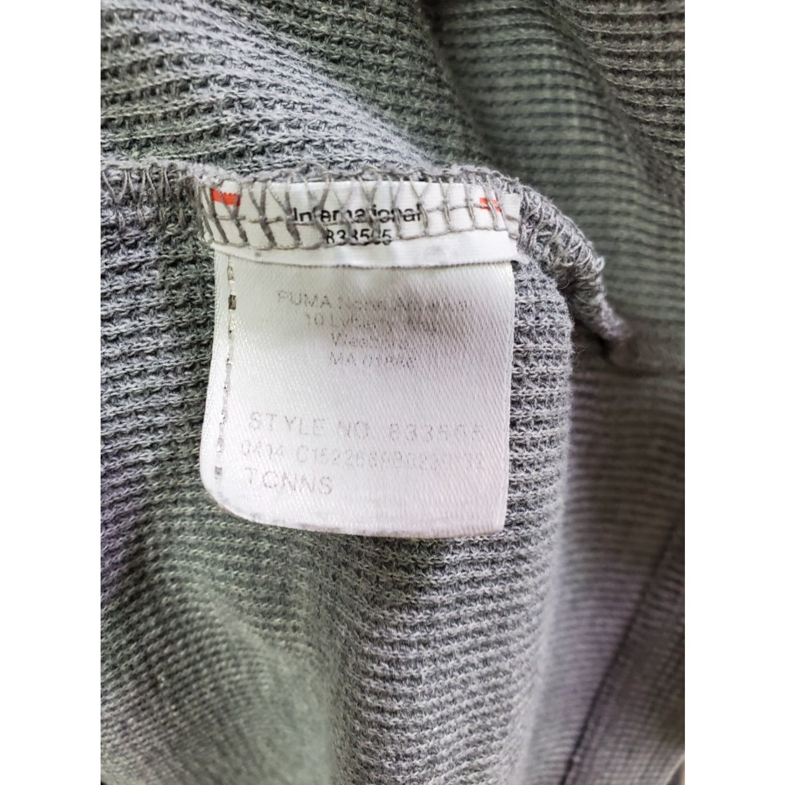 Puma Puma Shirt Mens Medium Thermal Gray Long Sleeve Crewneck Waffle Knit Solid Logo Accents Size US M / EU 48-50 / 2 - 5 Thumbnail