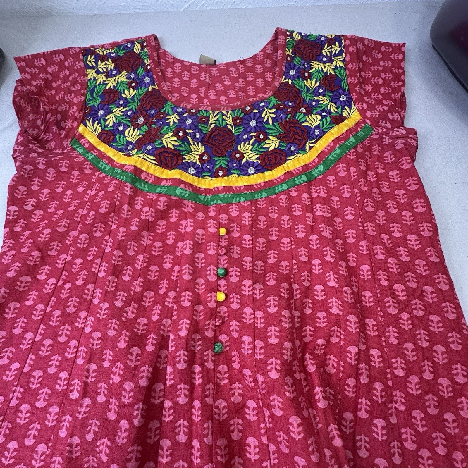 Other Short Sleeve Body Con Fit And Flare Embroidered Dress Boho Size M / US 6-8 / IT 42-44 - 4 Thumbnail