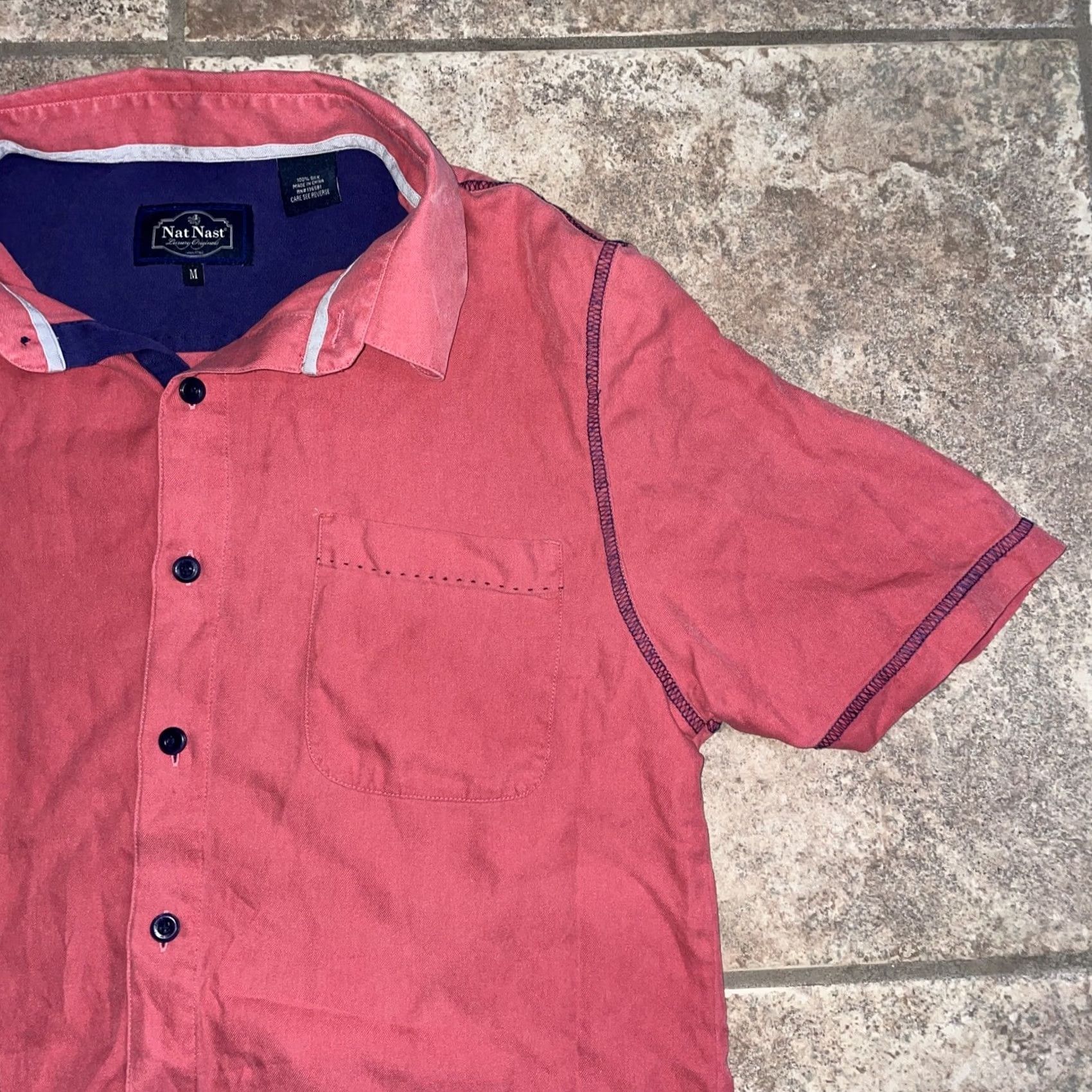 Nat Nast Nat Nast luxury originals red Button-Down shirt Mens M Size US M / EU 48-50 / 2 - 2 Thumbnail