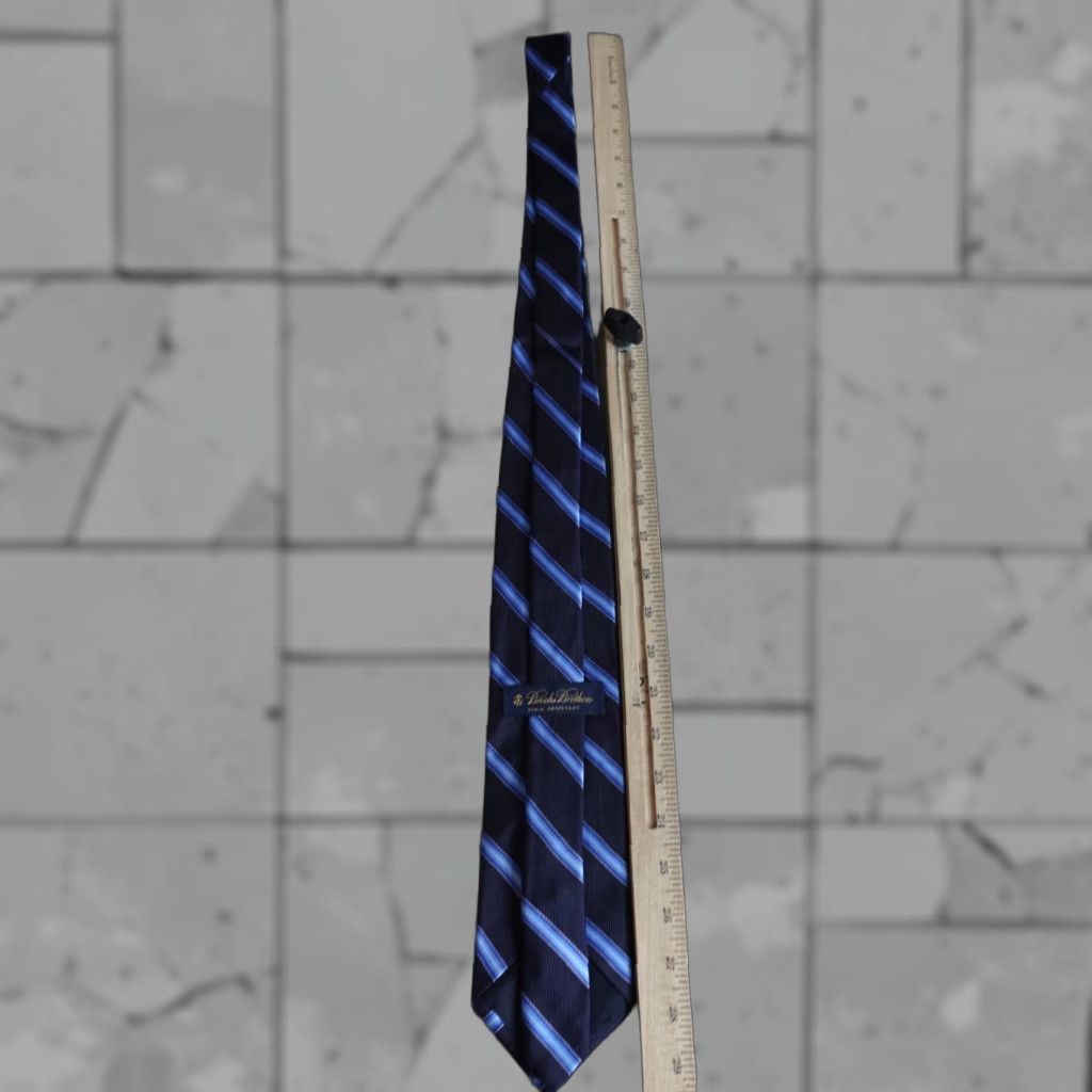 Brooks Brothers Brooks Brothers Tie Blue Striped Repp Regimental Silk Made in USA Size ONE SIZE - 1 Thumbnail