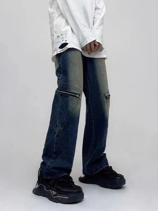 VIBE Vintage washed zip pocket micro-flare jeans Size US 32 / EU 48 - 6 Thumbnail