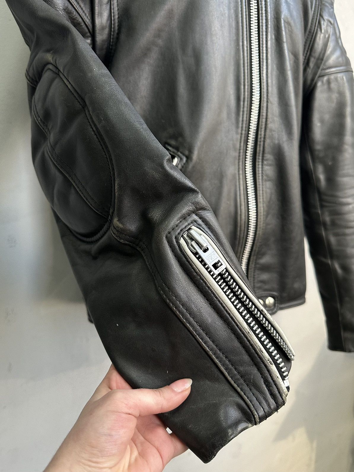 Harley Davidson Vintage Leather Jacket Metal Racing Moto Schott Avantgarde Size US M / EU 48-50 / 2 - 5 Thumbnail